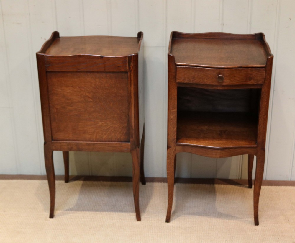 French Oak Bedside Cabinets  View VI