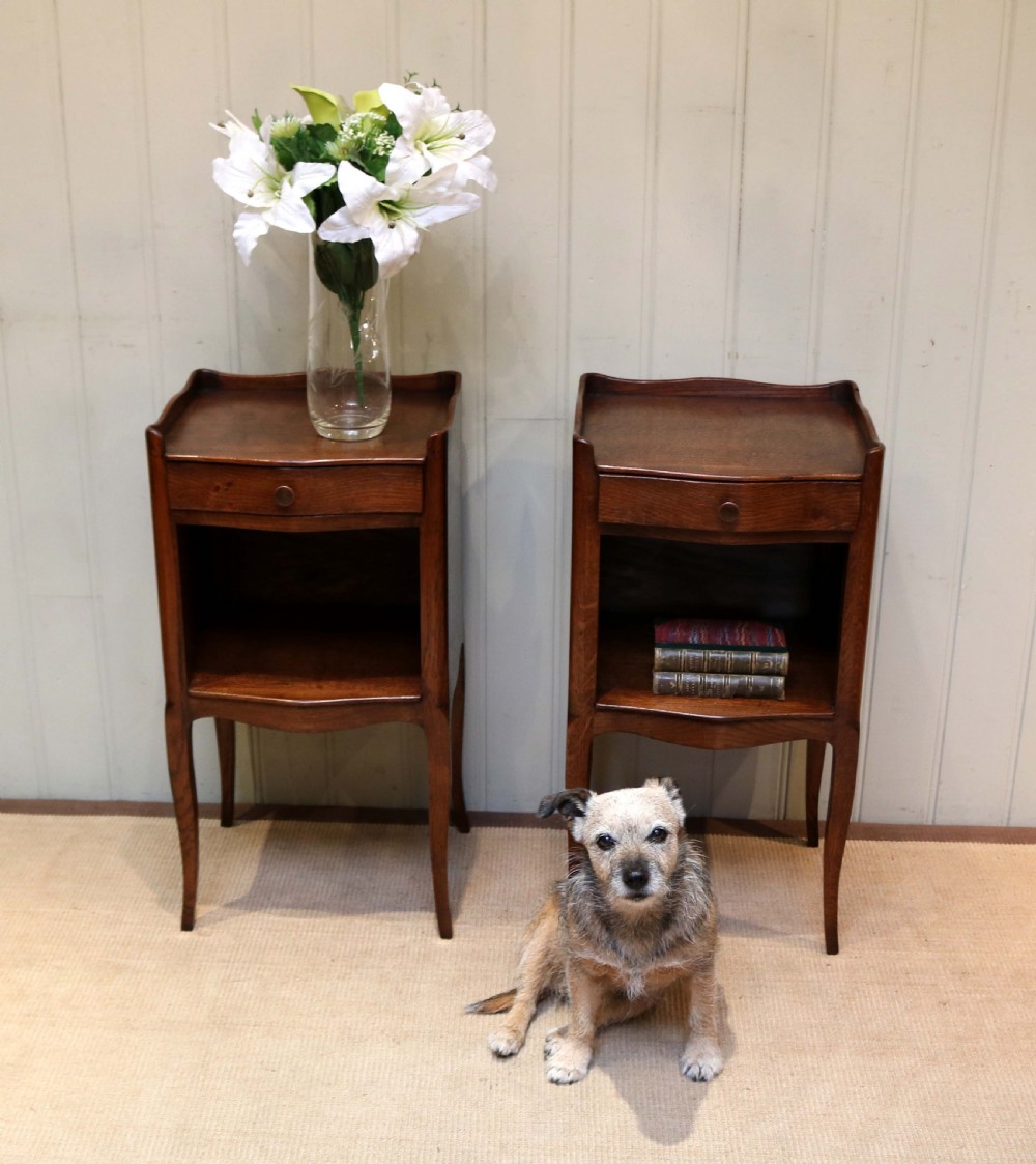 French Oak Bedside Cabinets  View VII