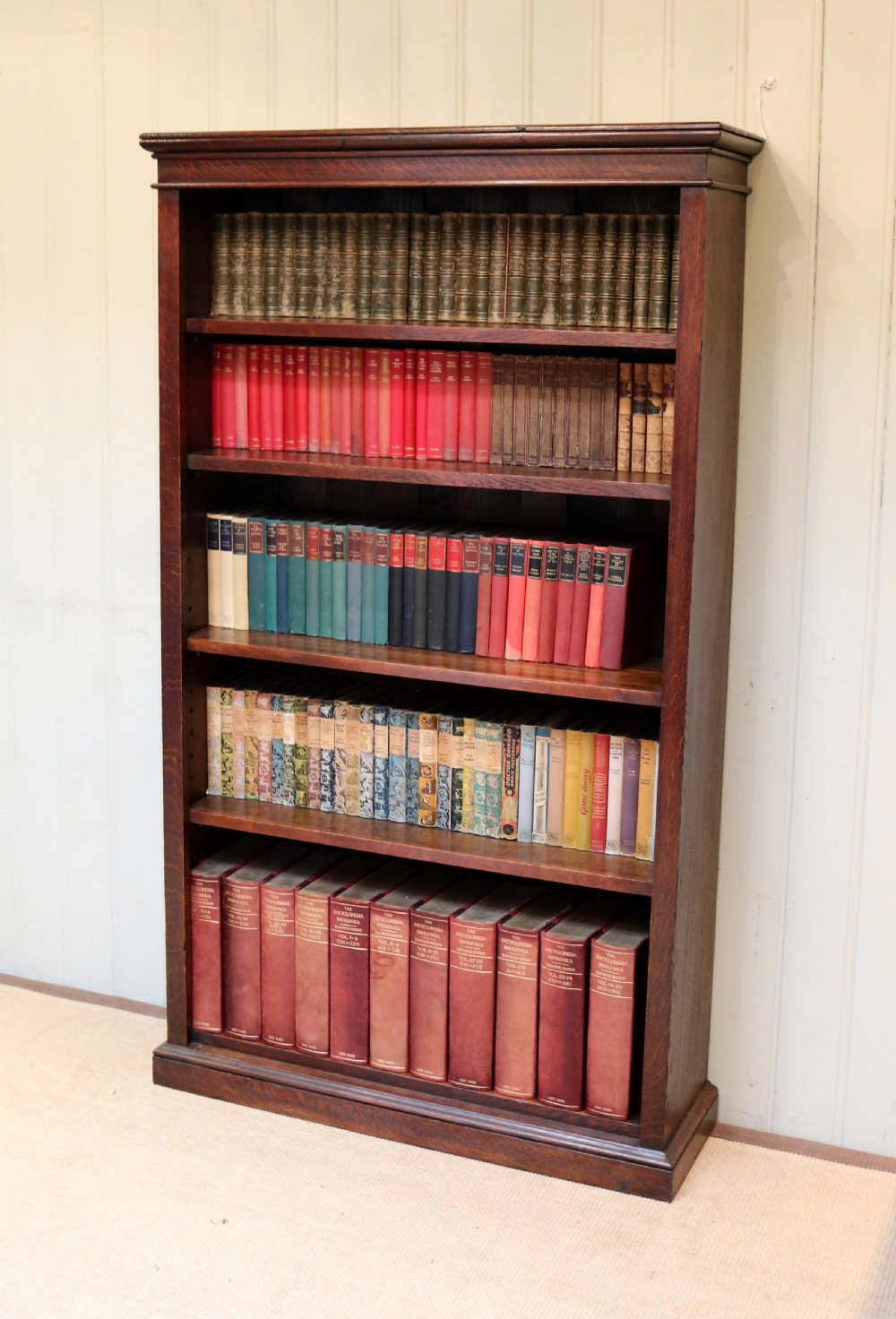 Tall Oak Open Bookcase