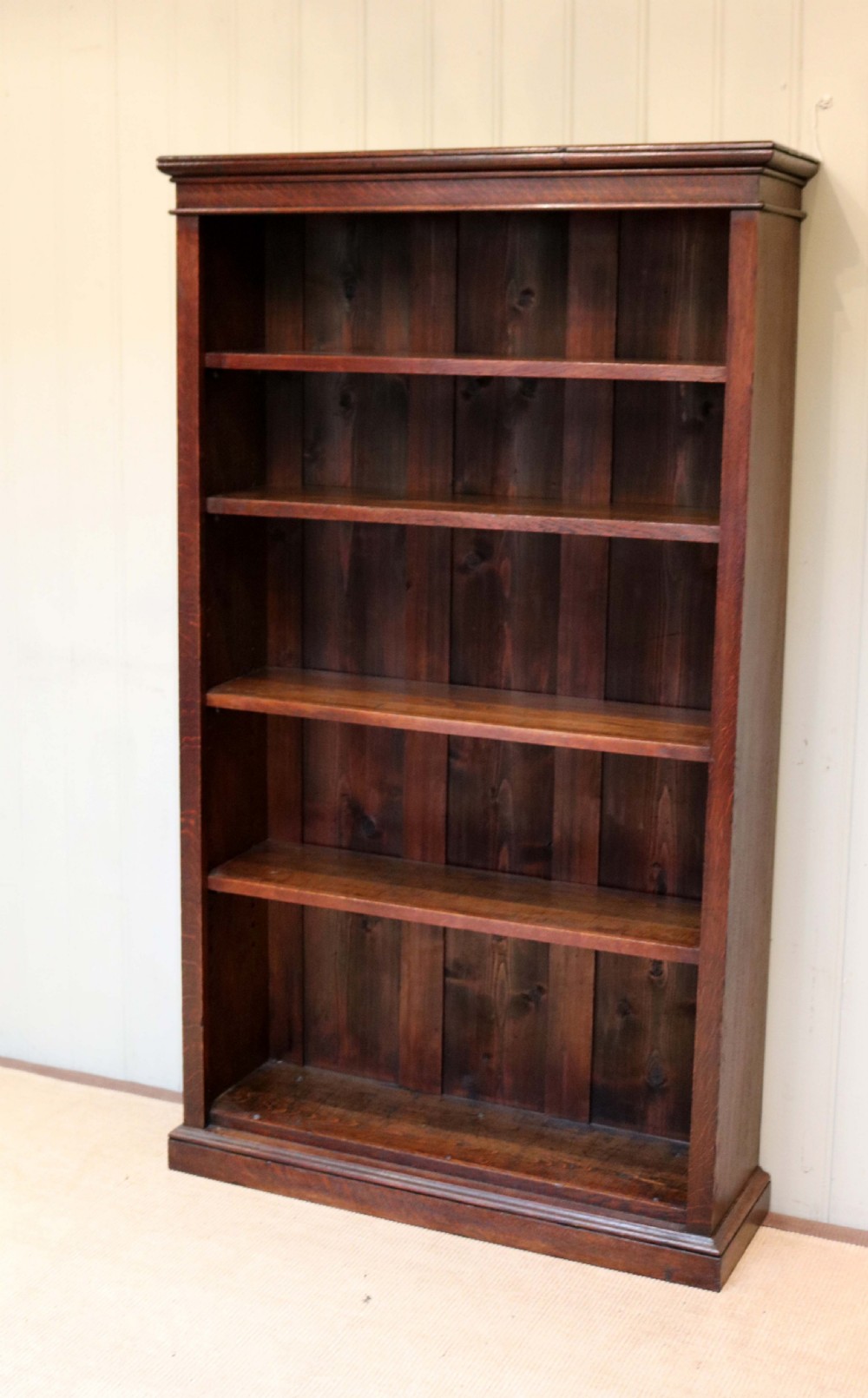 Tall Oak Open Bookcase View IV