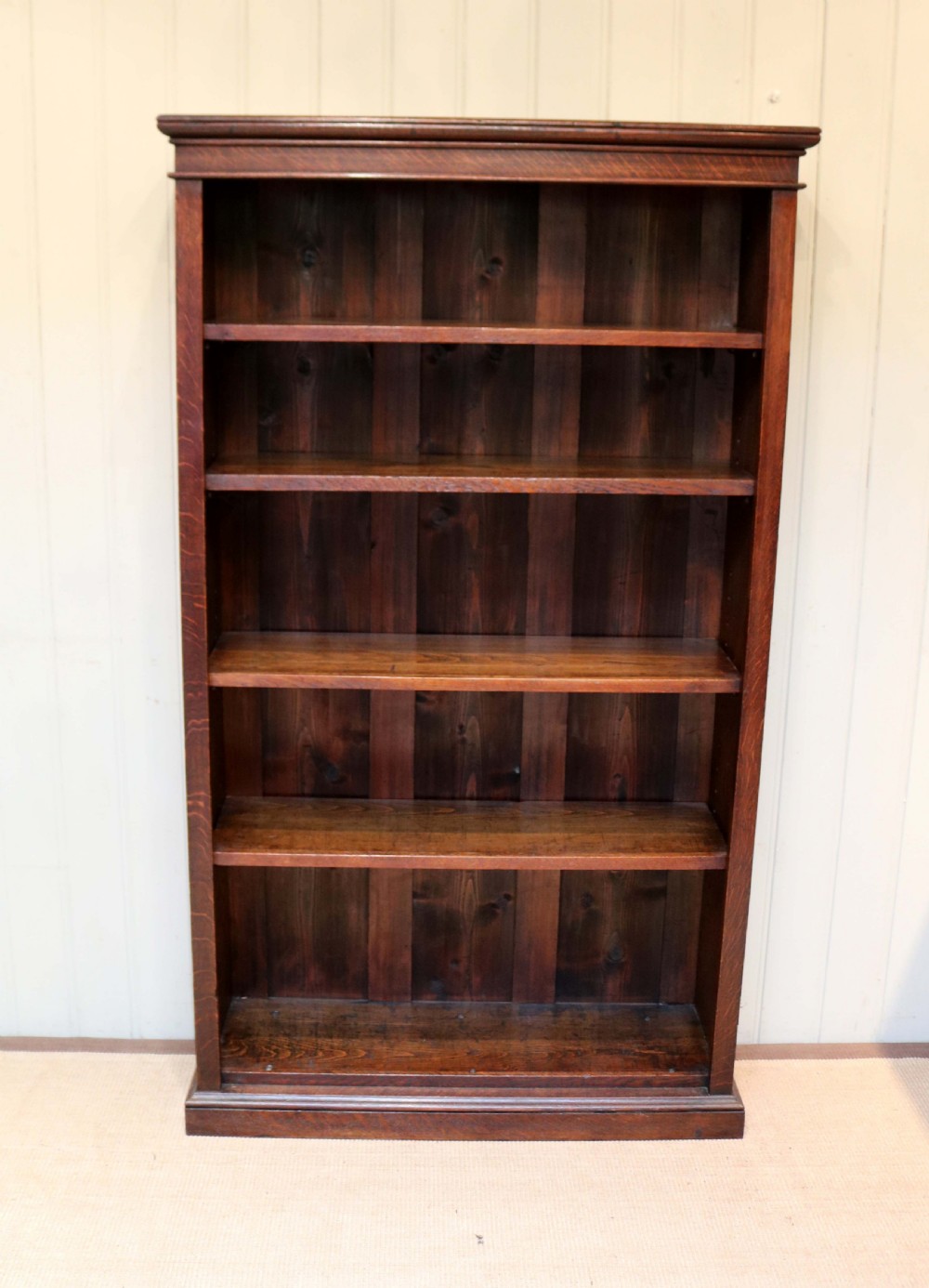 Tall Oak Open Bookcase View V