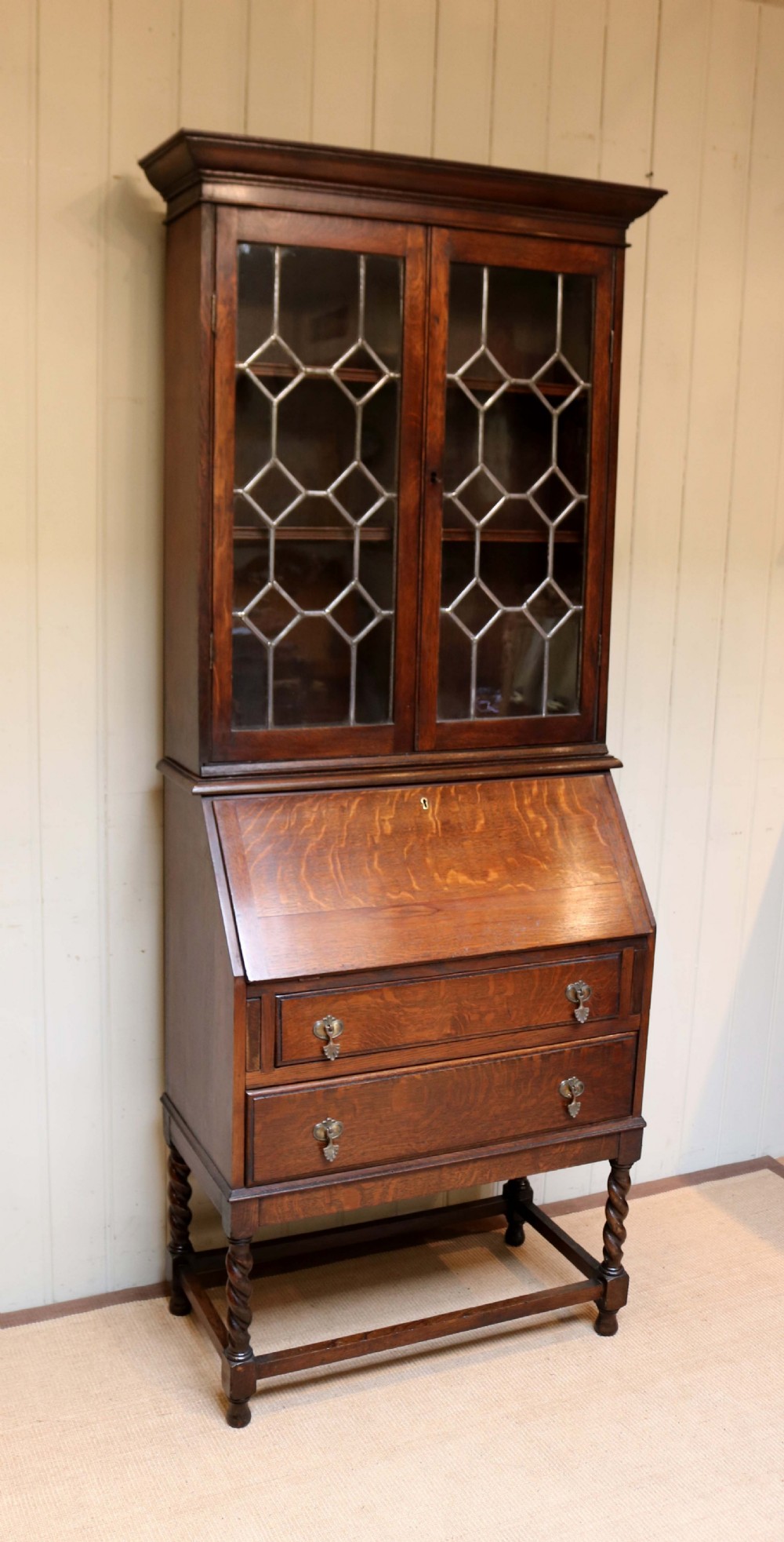 1920s Oak Bureau Bookcase View III