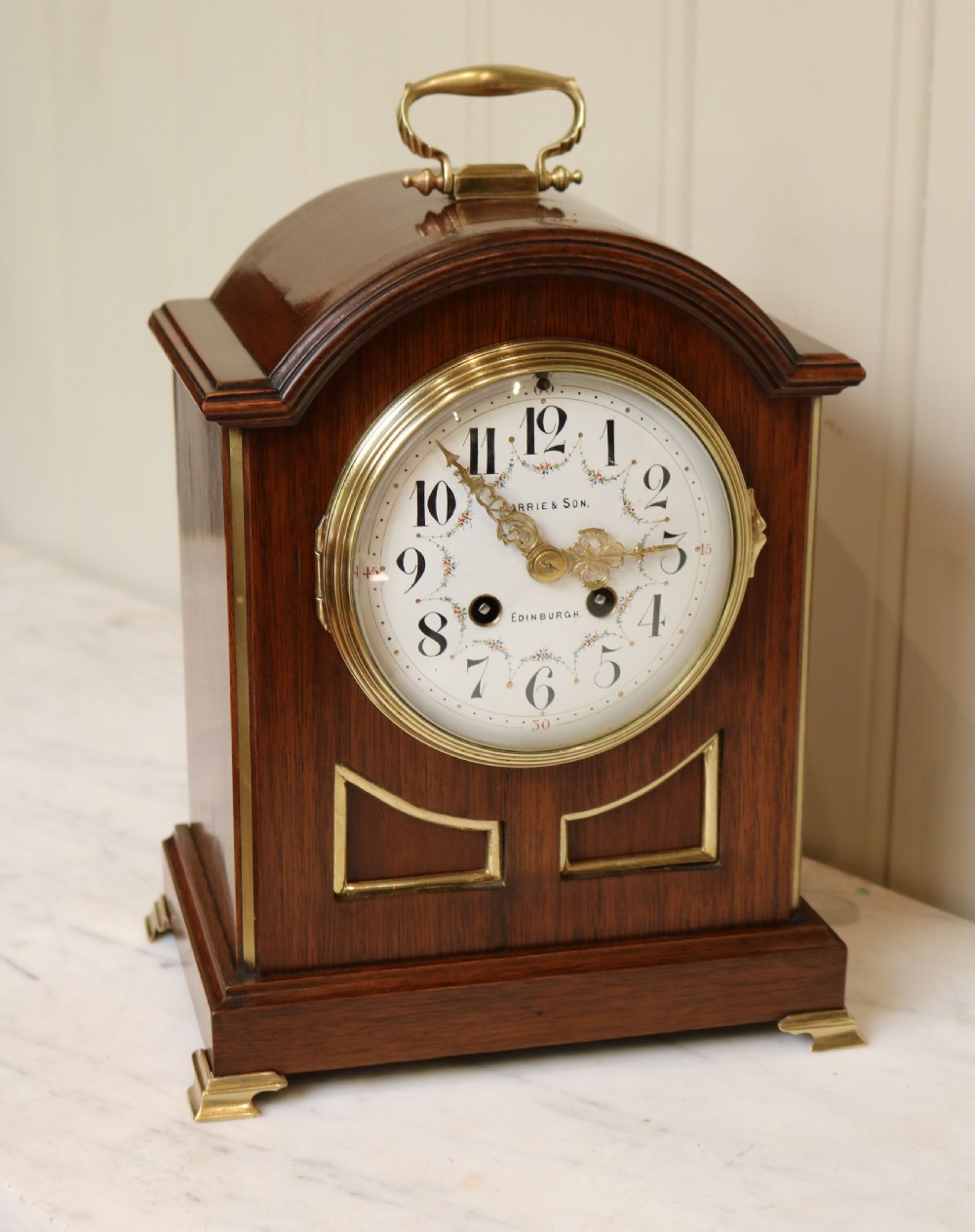 Edwardian Mahogany Bracket Clock (Scotland and France, c. 1905) View II