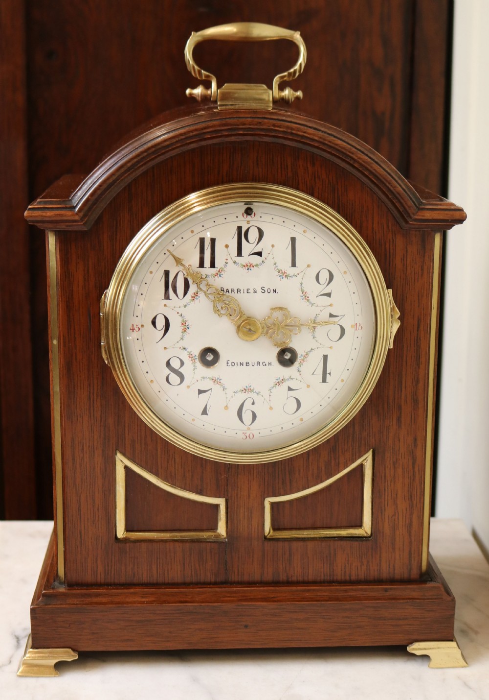 Edwardian Mahogany Bracket Clock (Scotland and France, c. 1905) View IV