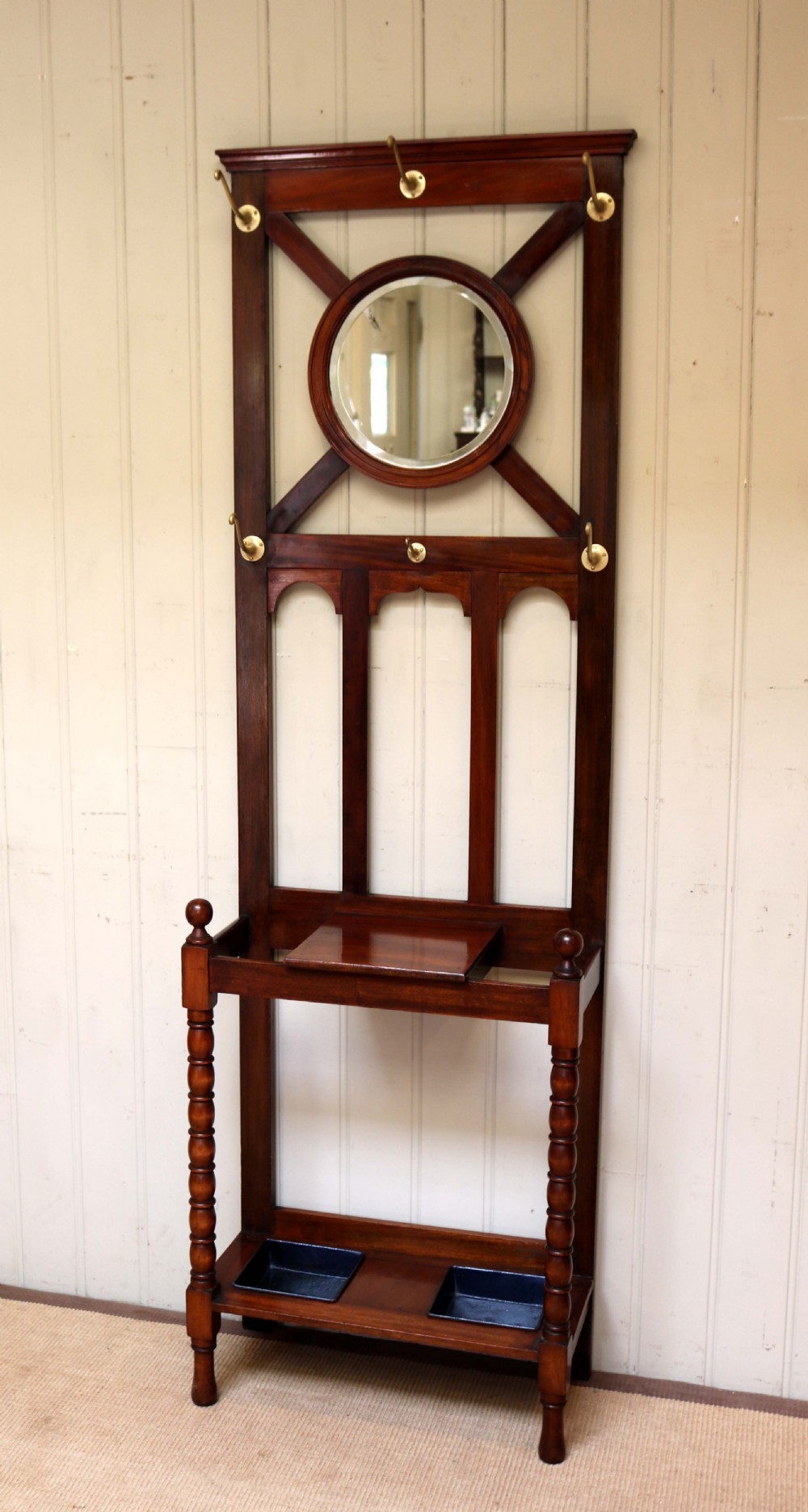 Late Victorian Mahogany Hall Stand 