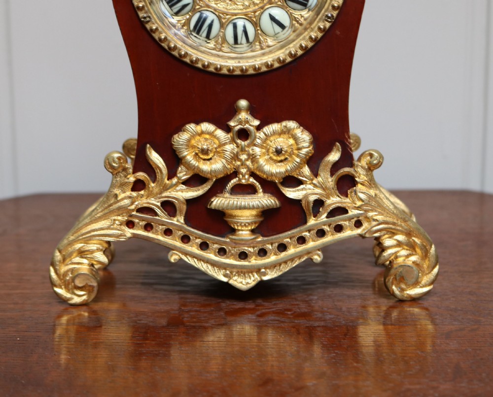Small Wood and Gilt brass Mantel Clock (England, c. 1900) View II