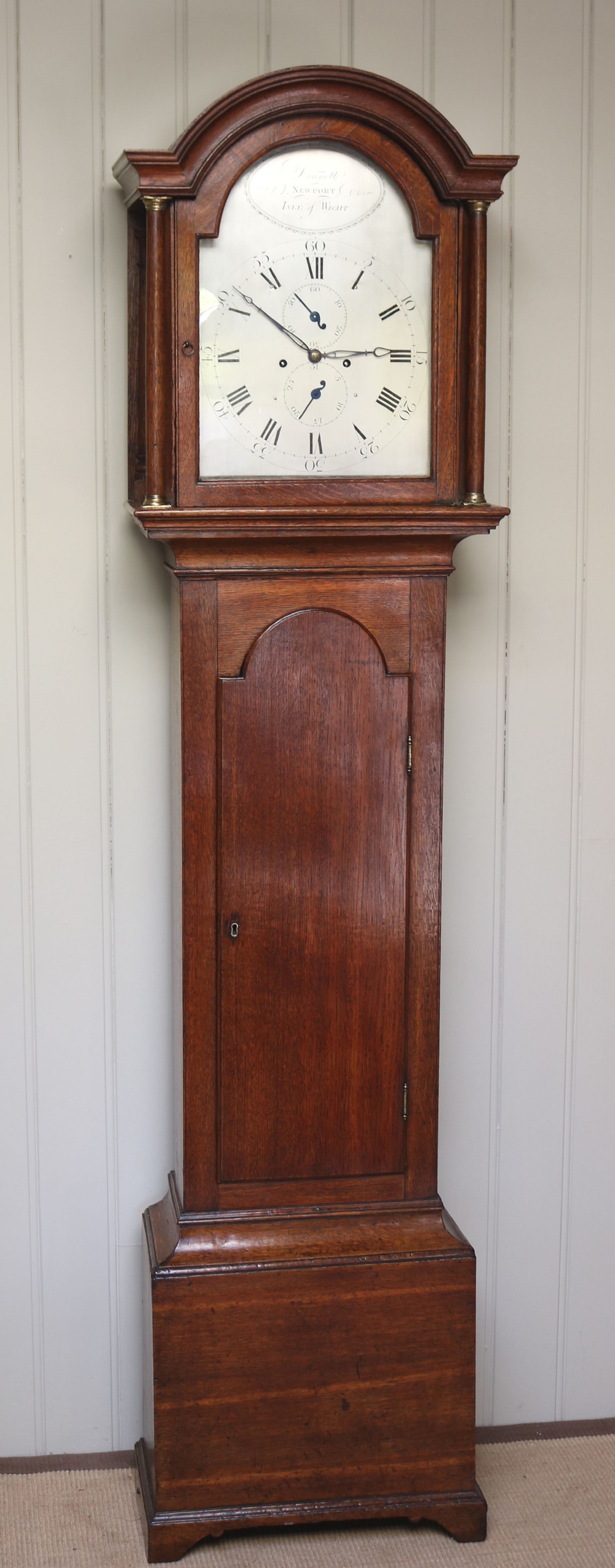 Small Late 18th Century Oak Longcase Clock (Isle of Wight, c. 1795)