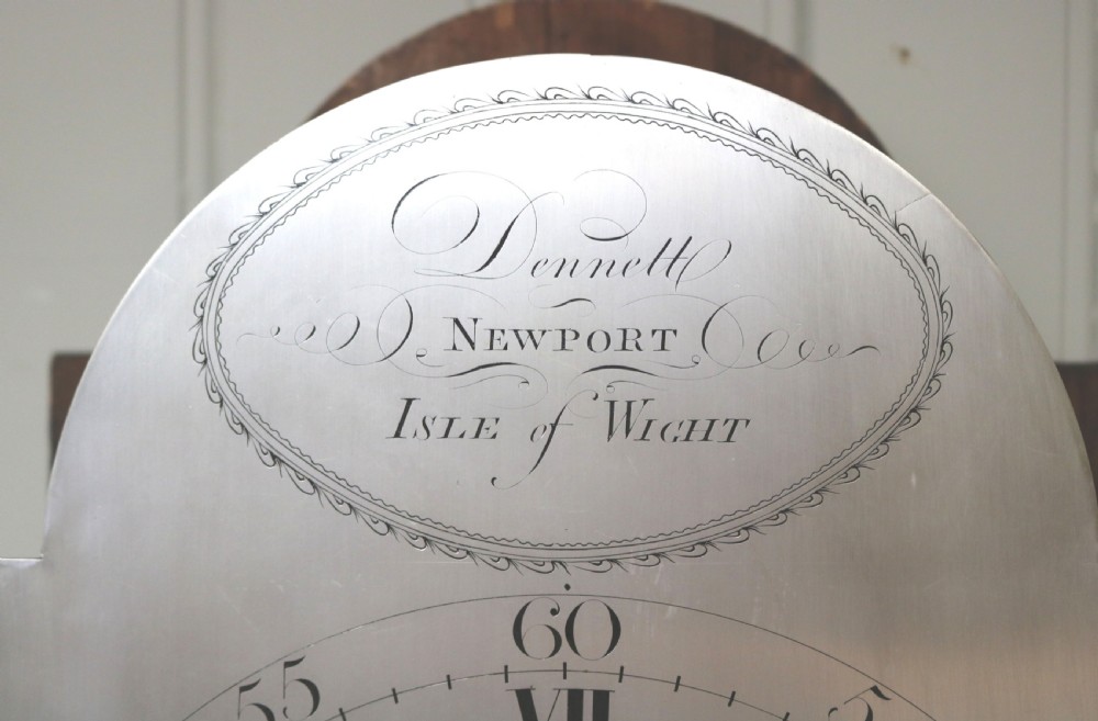 Small Late 18th Century Oak Longcase Clock (Isle of Wight, c. 1795) View X