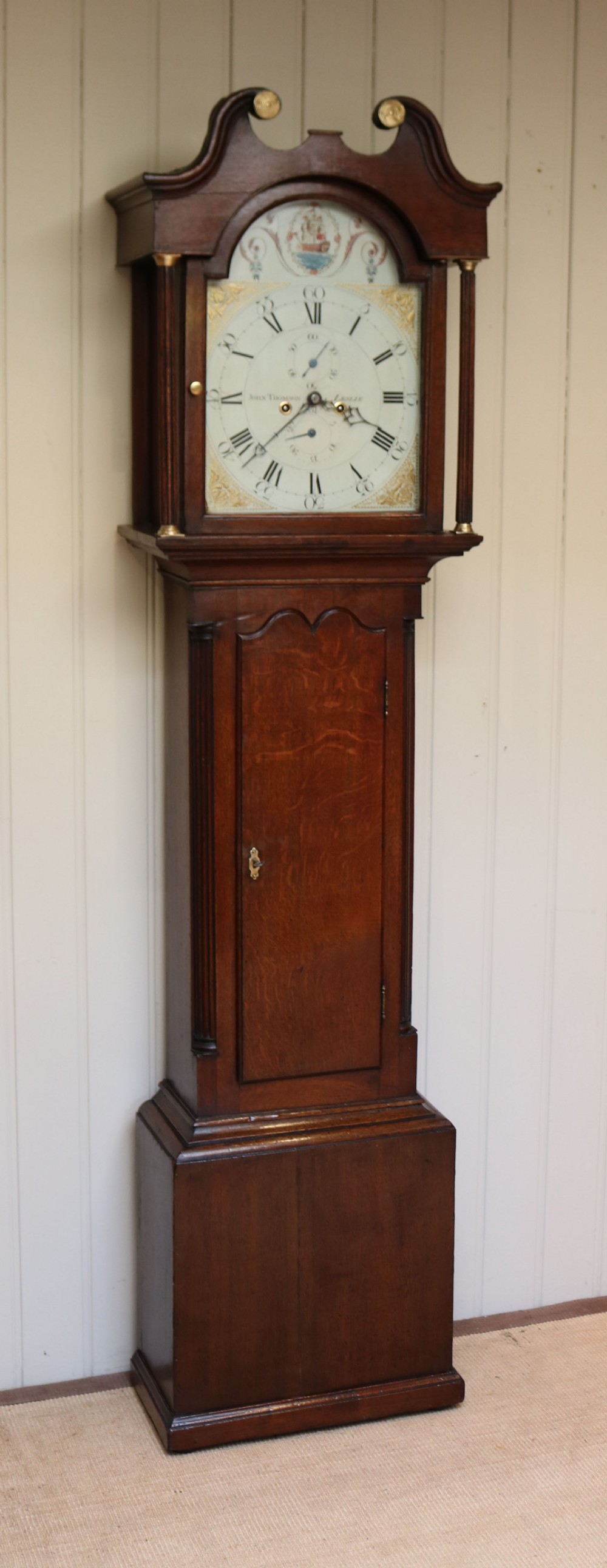 Small Scottish Oak Longcase Clock (Scotland, c. 1800)