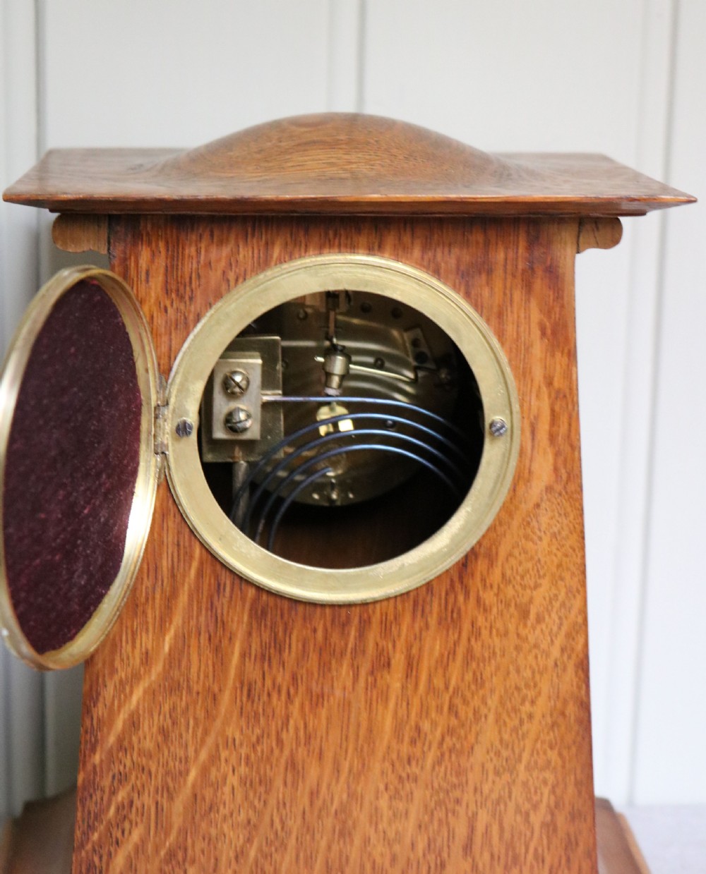 Voysey Style Oak Mantel Clock (United Kingdom, c. 1905) View IX