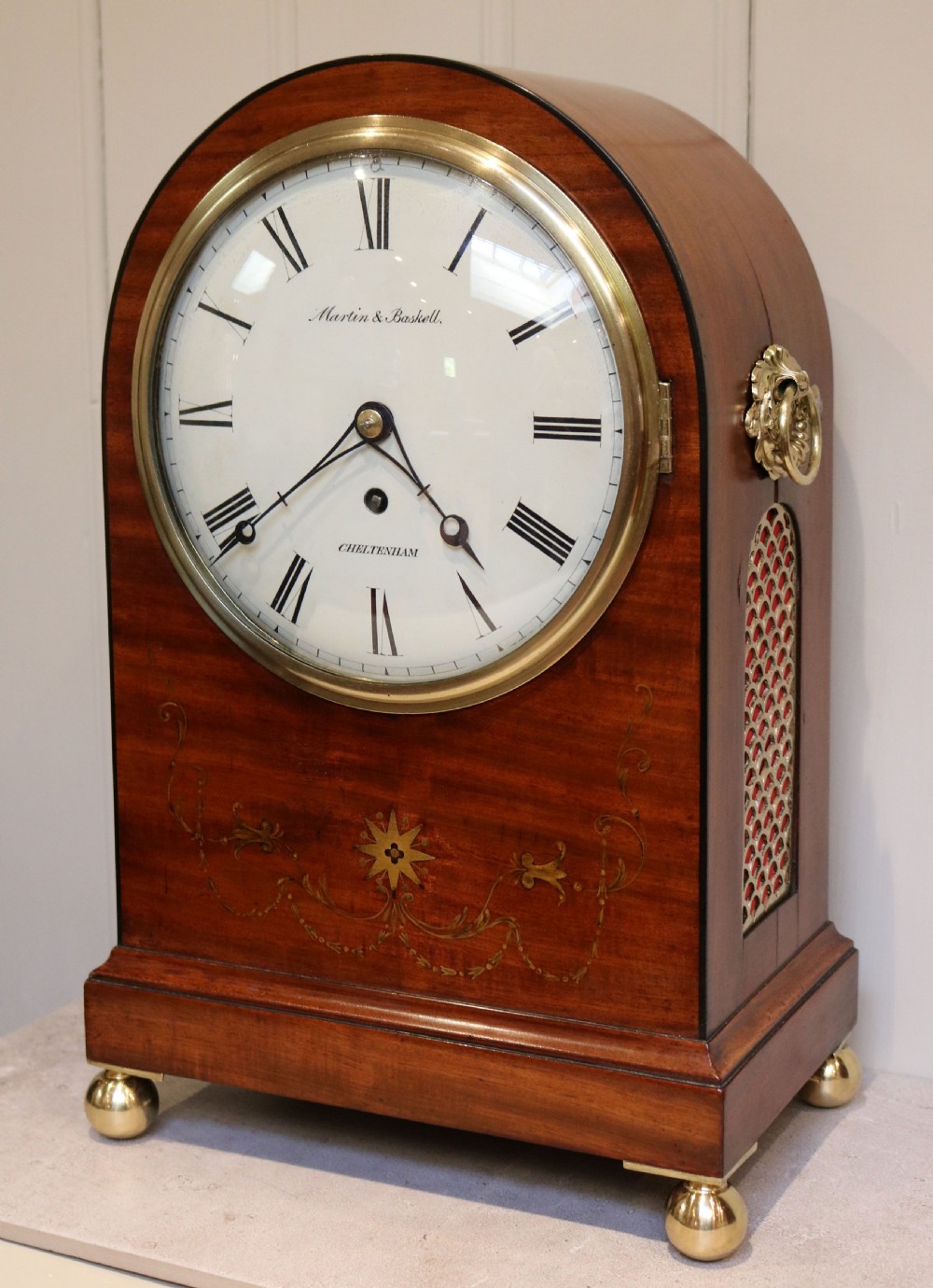 Regency Arch Top Mahogany Bracket Clock (England, c. 1820) View III