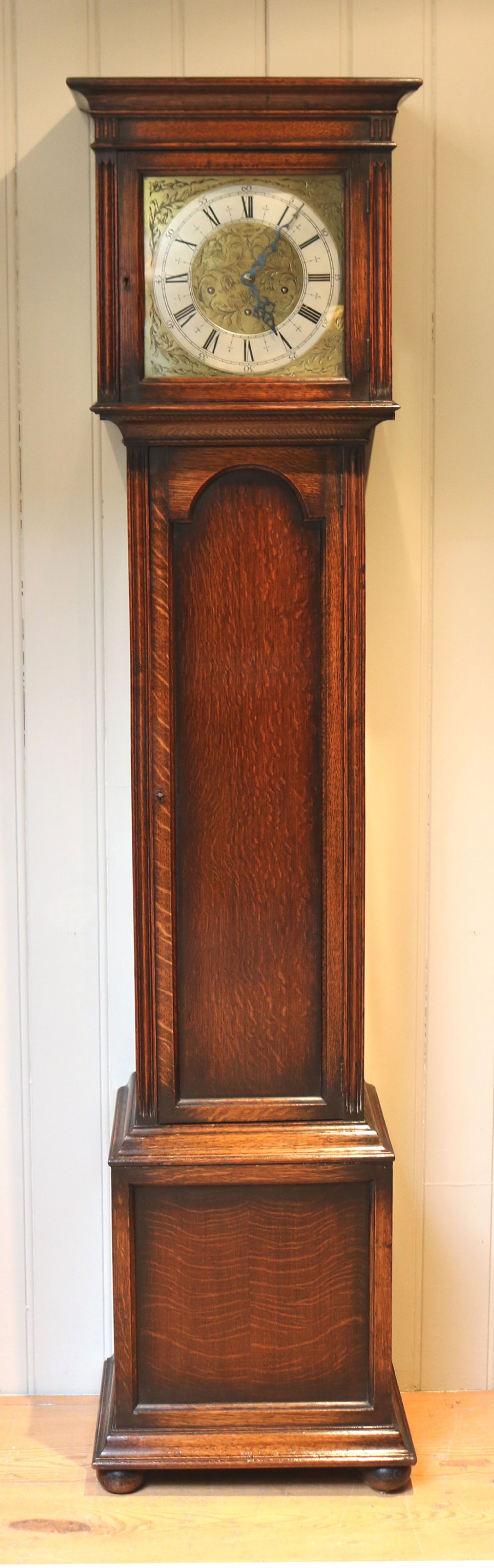Small Oak Westminster Chime Longcase Clock