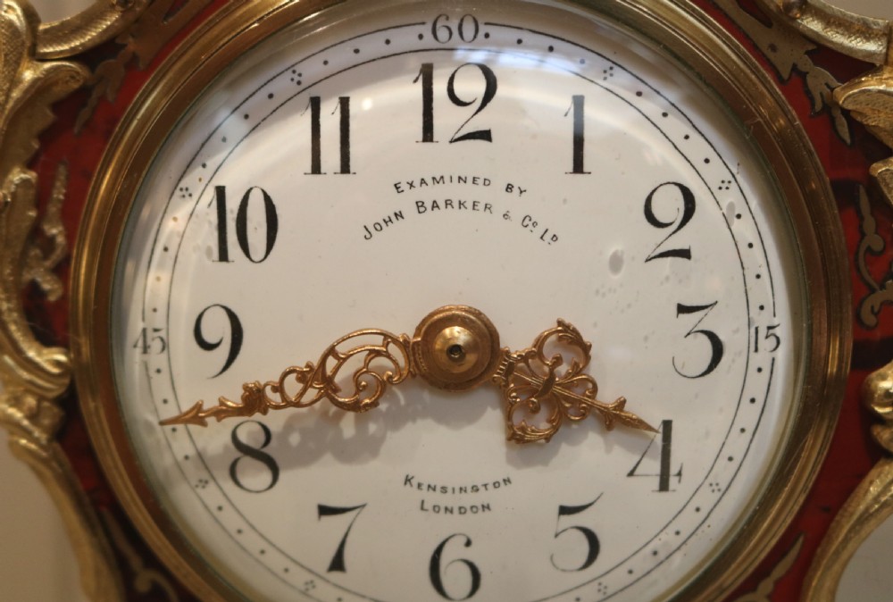 French Tortoiseshell and Brass Inlay Boullework Mantel Clock (France, 1890) View V