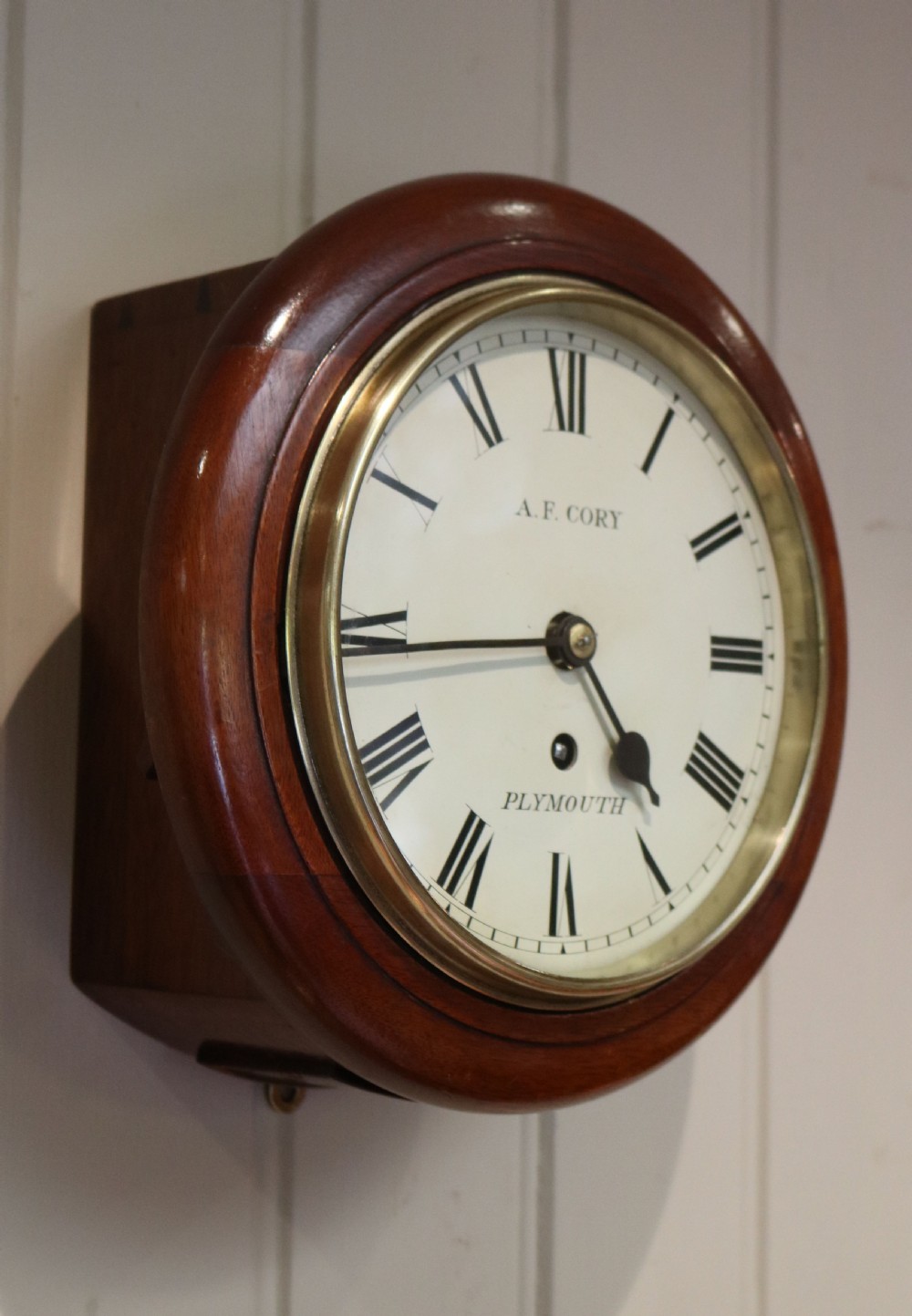 Small Mahogany 8 Inch Fusee Dial Clock (England, c. 1915) View II