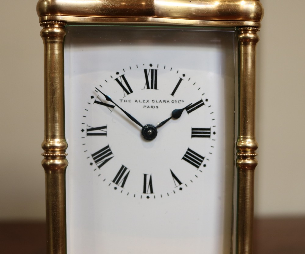 Serpentine Brass carriage Clock (France, 1890) View III