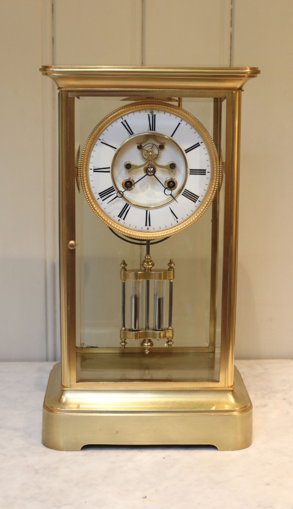 Visible Escapement Four Glass Clock (France, c. 1900)