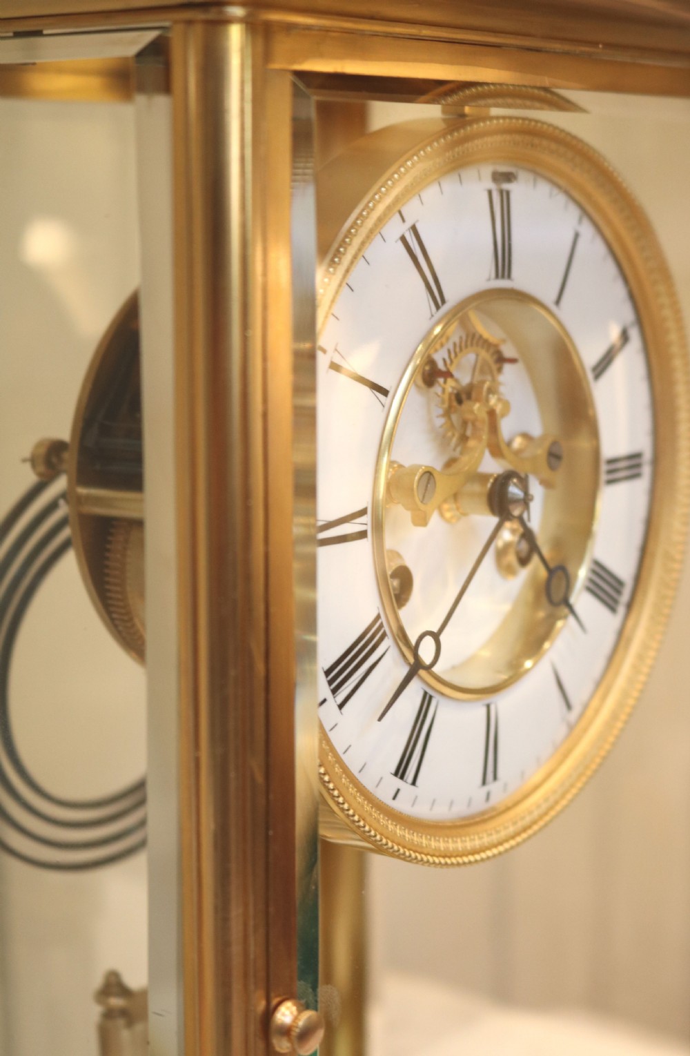 Visible Escapement Four Glass Clock (France, c. 1900) View V