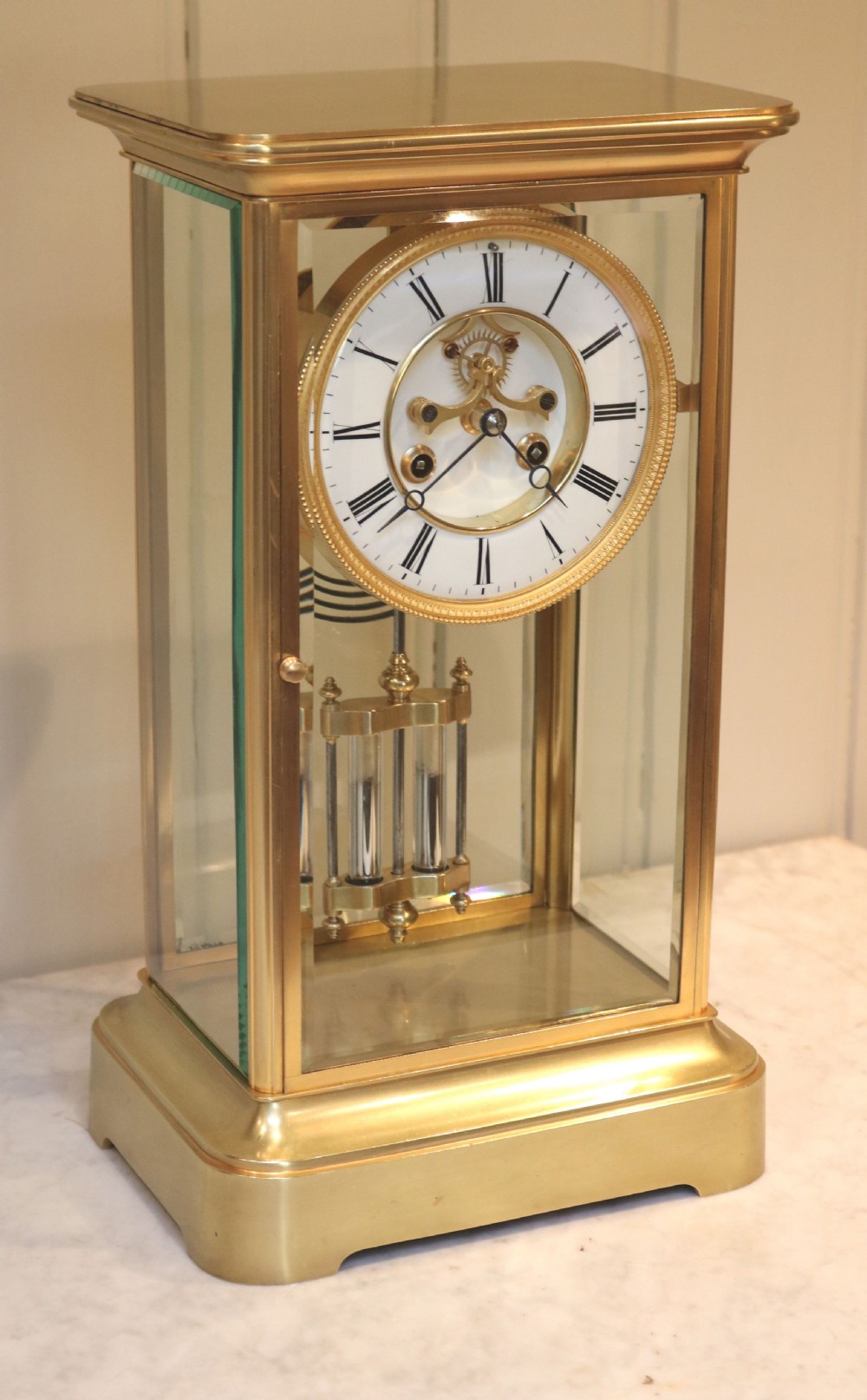 Visible Escapement Four Glass Clock (France, c. 1900) View VII