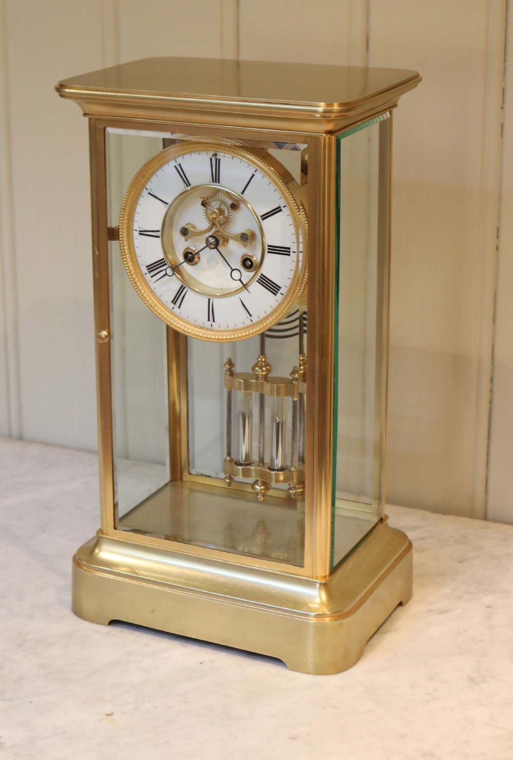 Visible Escapement Four Glass Clock (France, c. 1900) View VIII