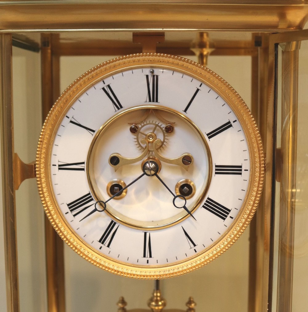 Visible Escapement Four Glass Clock (France, c. 1900) View X