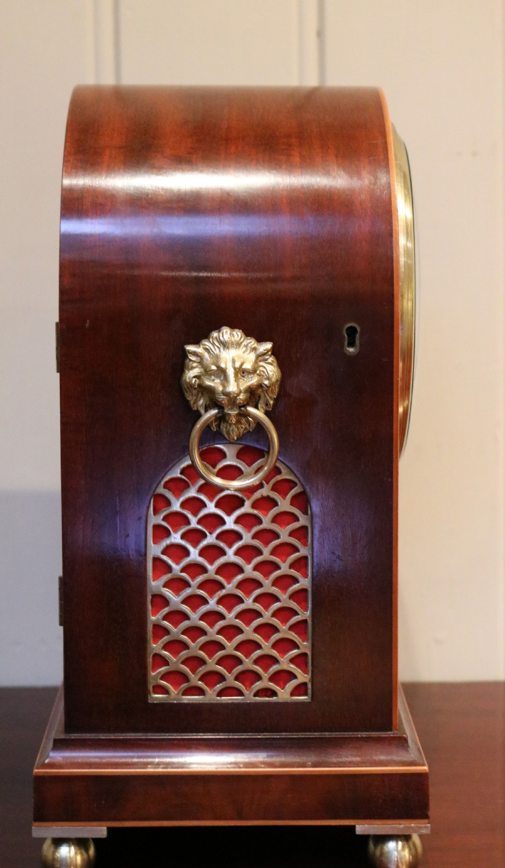 Mahogany and Inlay Fusee Bracket Clock (England, c. 1890) View VI