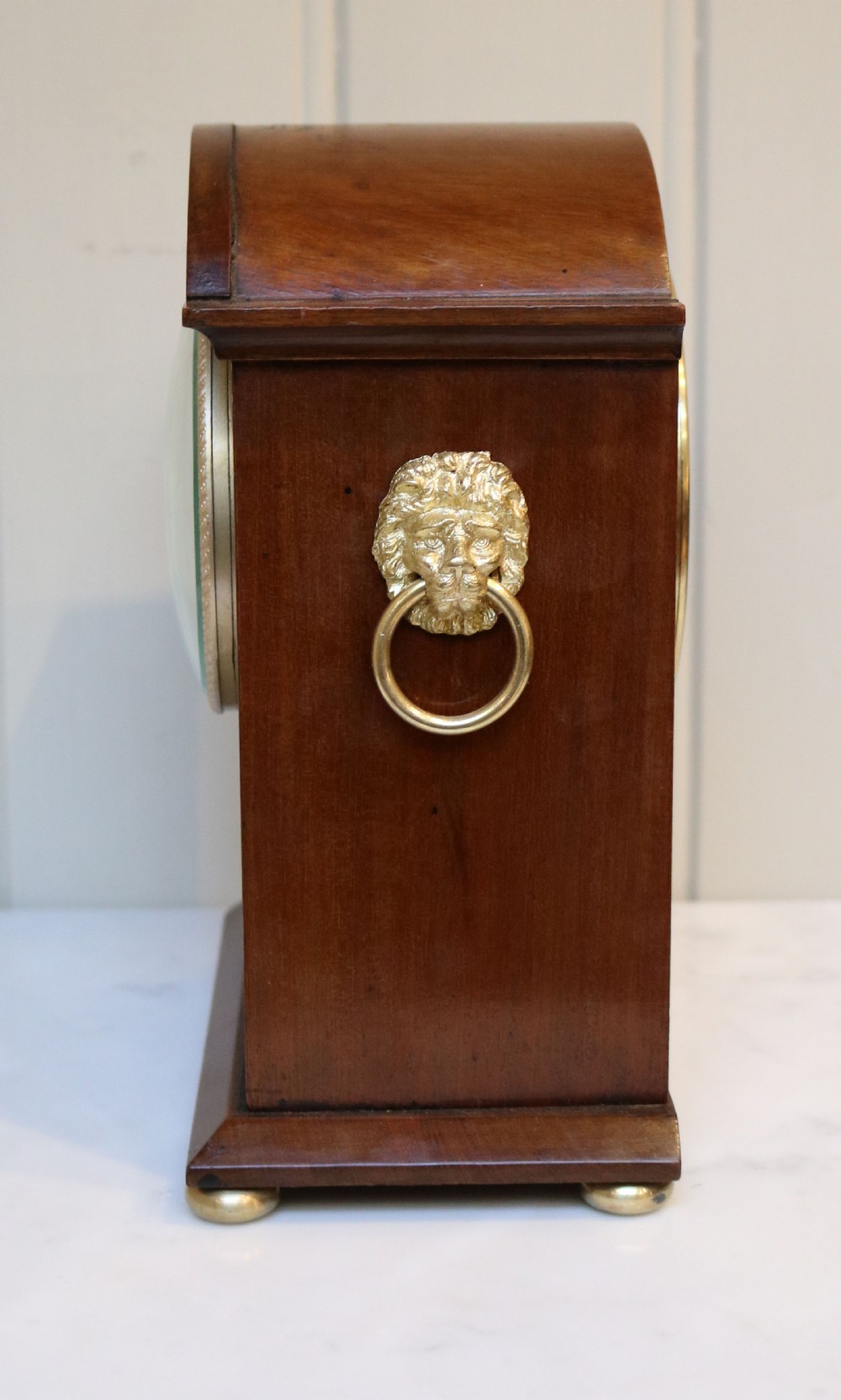 Edwardian Mahogany and Inlay Striking Mantel Clock (England and France, c. 1900) View VIII