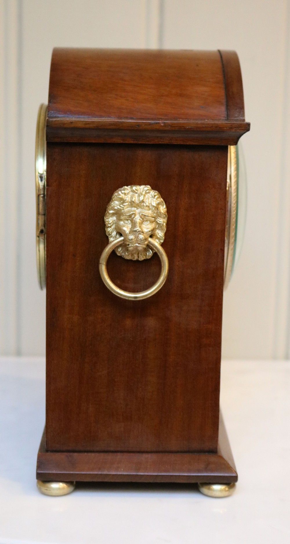 Edwardian Mahogany and Inlay Striking Mantel Clock (England and France, c. 1900) View XI