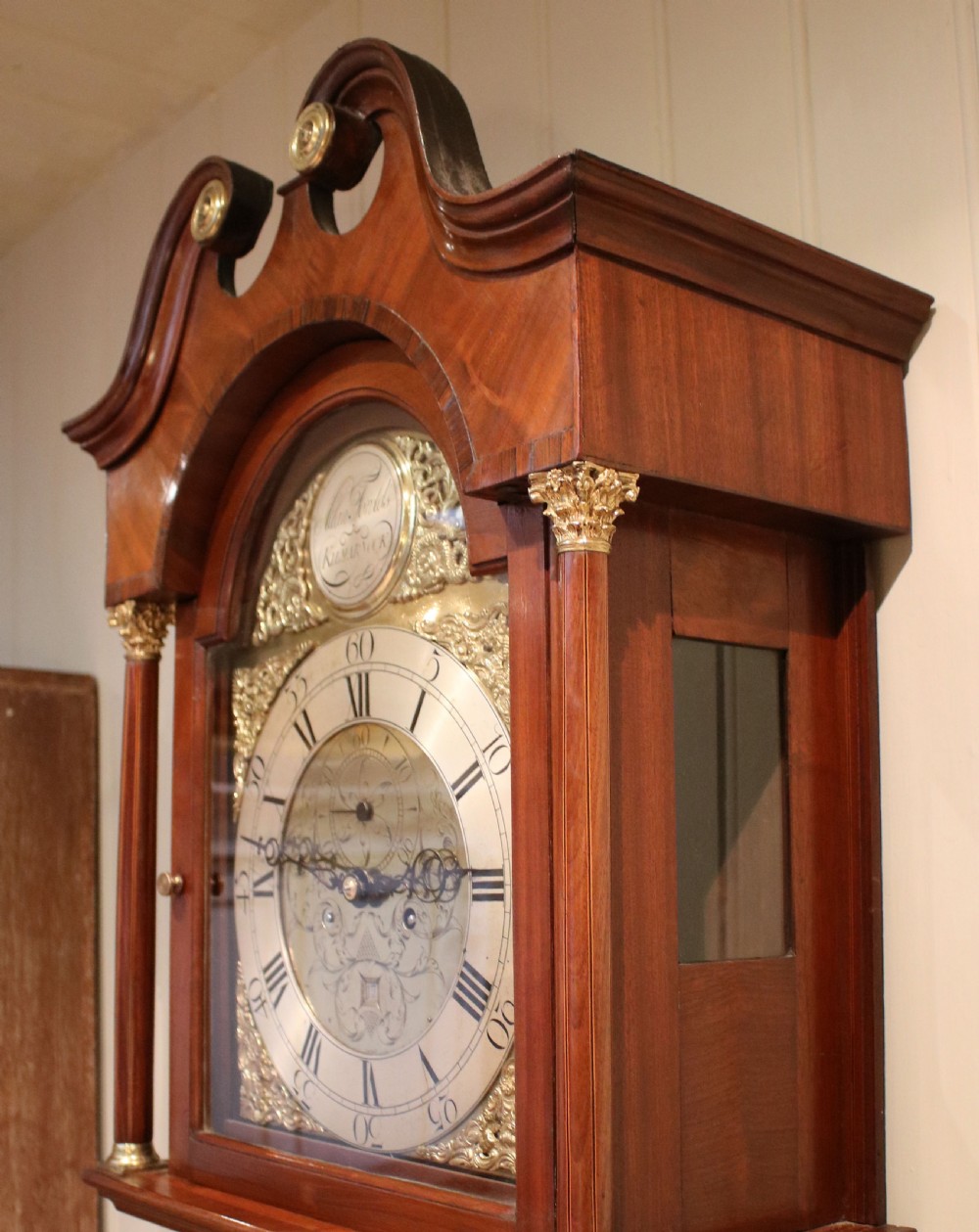 Small Scottish Mahogany Longcase Clock (Scotland, c. 1790) View III