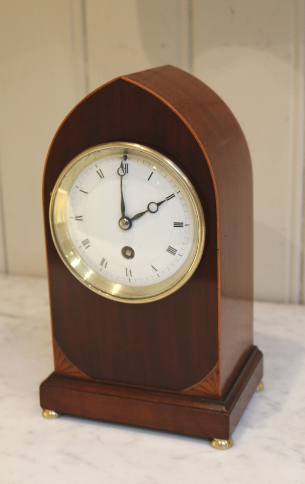 Edwardian Lancet Top Mantel Clock (England and France, 1900 to 1910) View VI