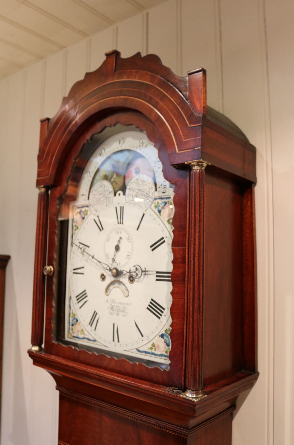 Mahogany Moon Phase Longcase Clock (England, c. 1830) View III