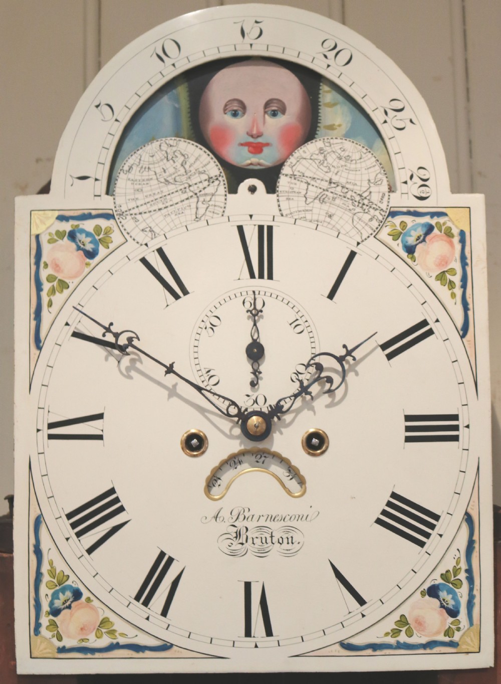 Mahogany Moon Phase Longcase Clock (England, c. 1830) View XIII