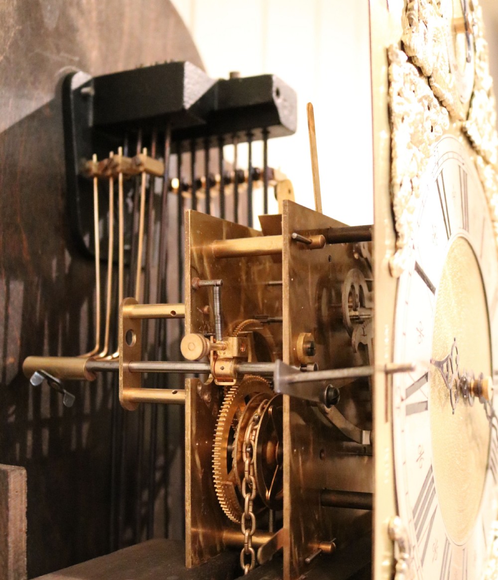 Oak Triple Chime Longcase Clock View IX
