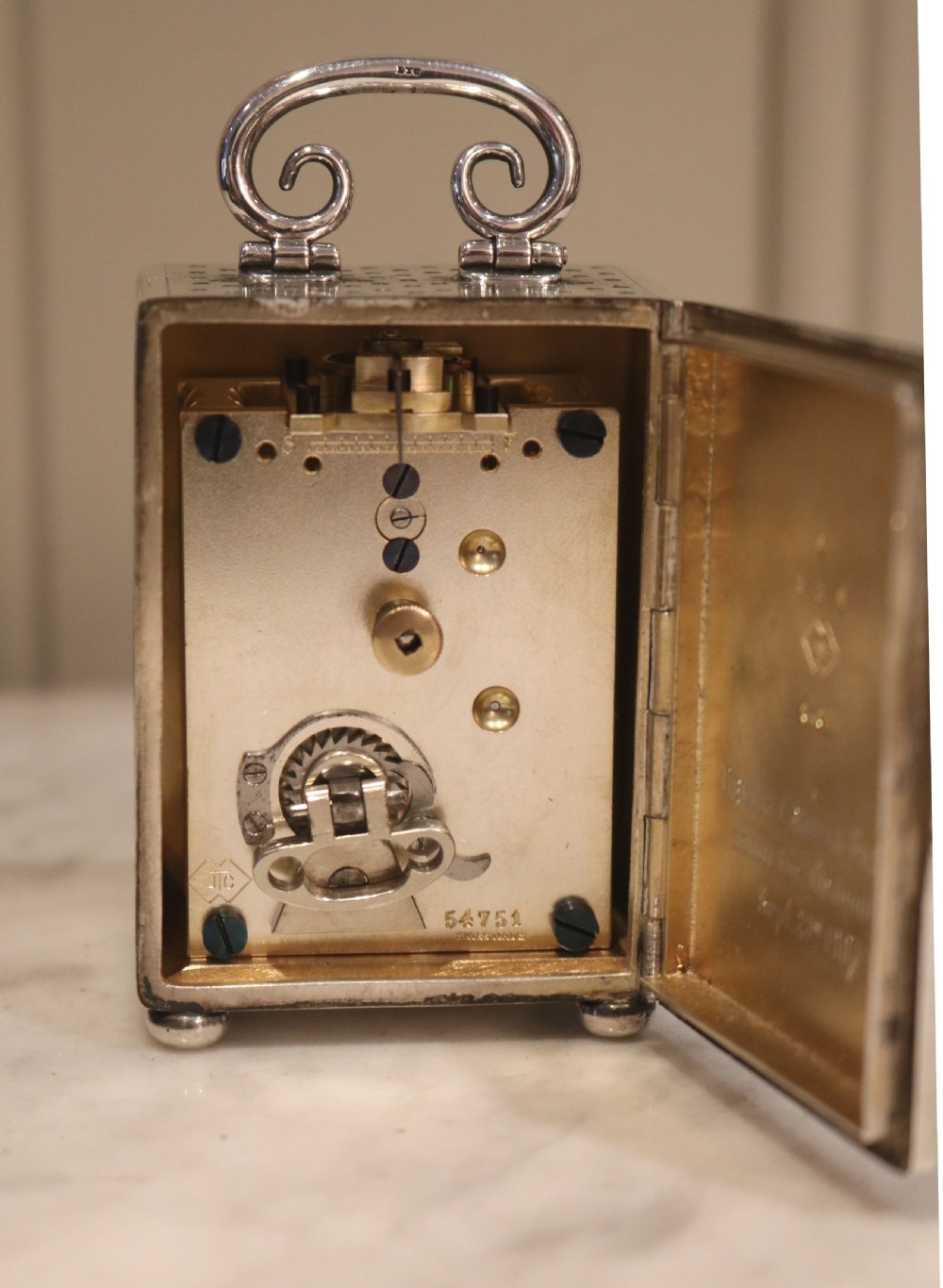 Miniature Silver Carriage Clock (Switzerland, 1907) View VII