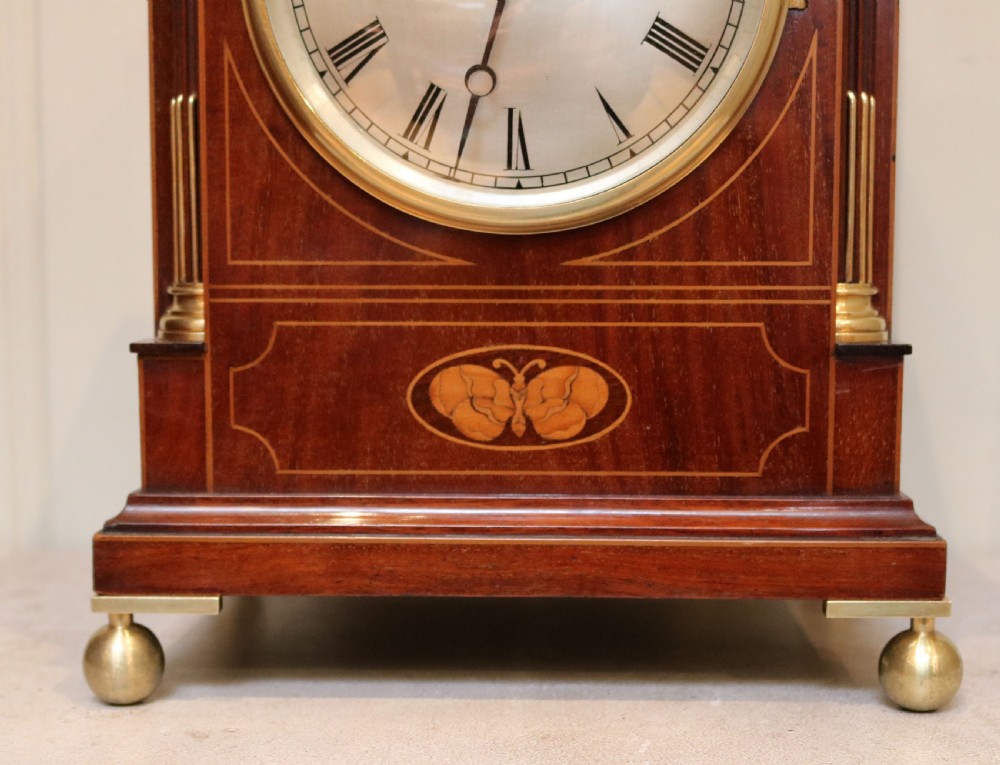 Mahogany and Inlay Fusee Bracket Clock (Scotland, c. 1900) View IV