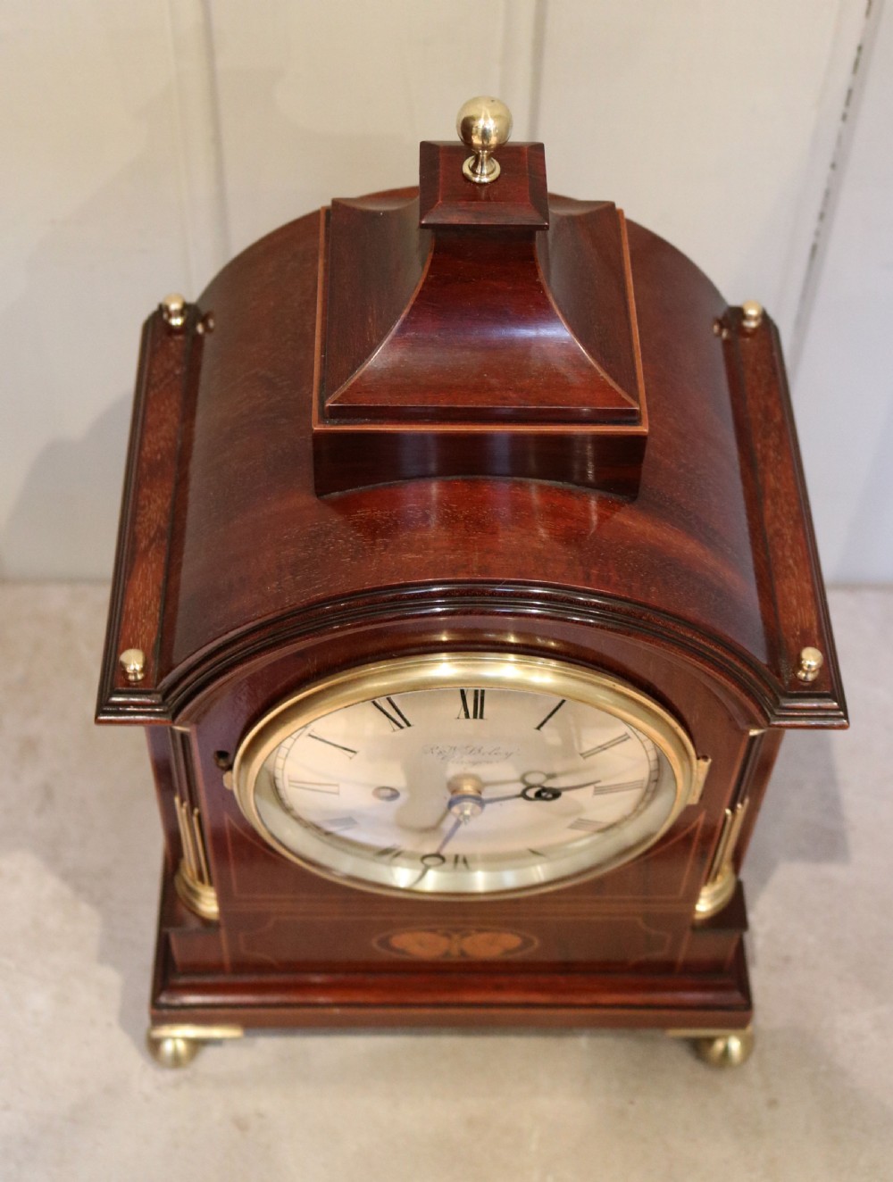 Mahogany and Inlay Fusee Bracket Clock (Scotland, c. 1900) View VI