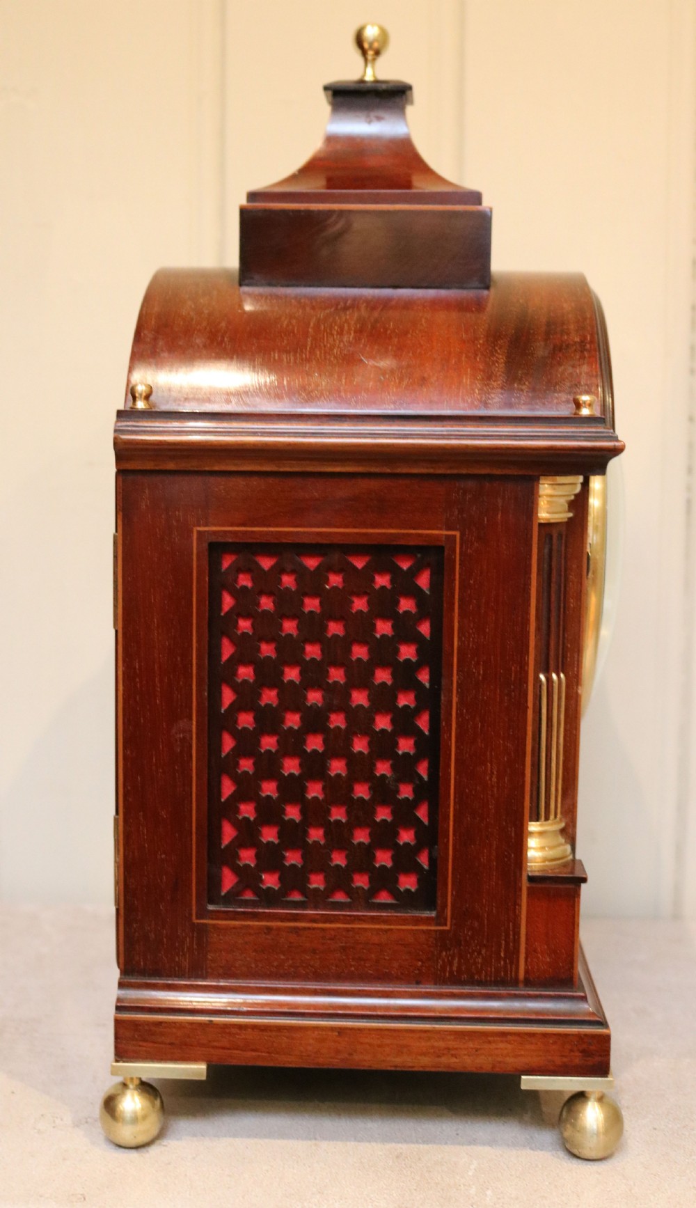 Mahogany and Inlay Fusee Bracket Clock (Scotland, c. 1900) View IX