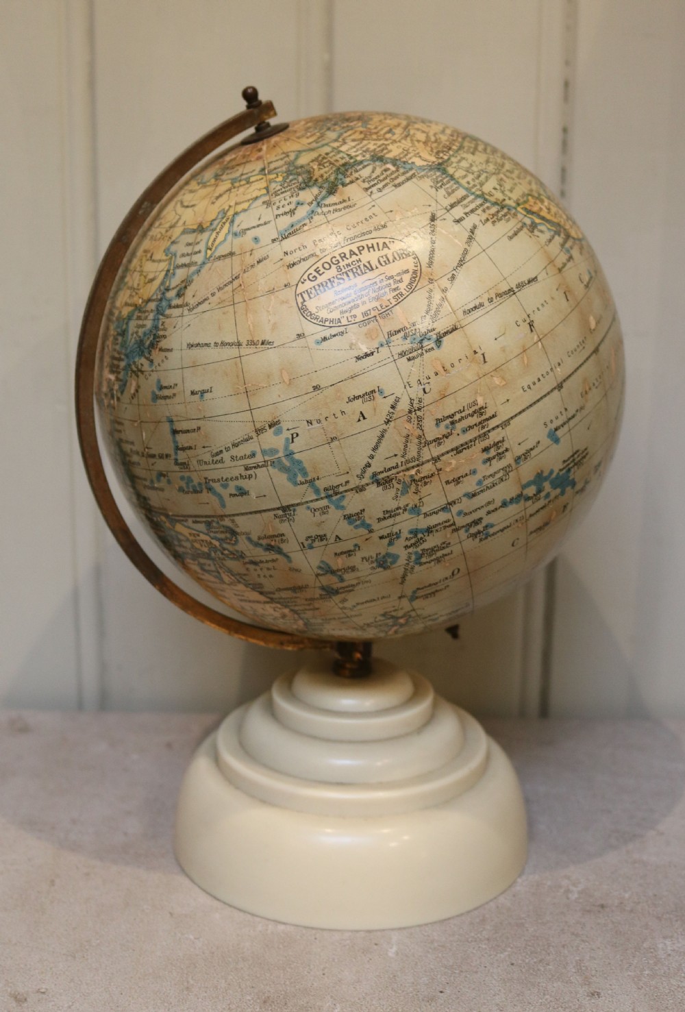 Art Deco 8 inch Terrestrial Globe (England, 1947)
