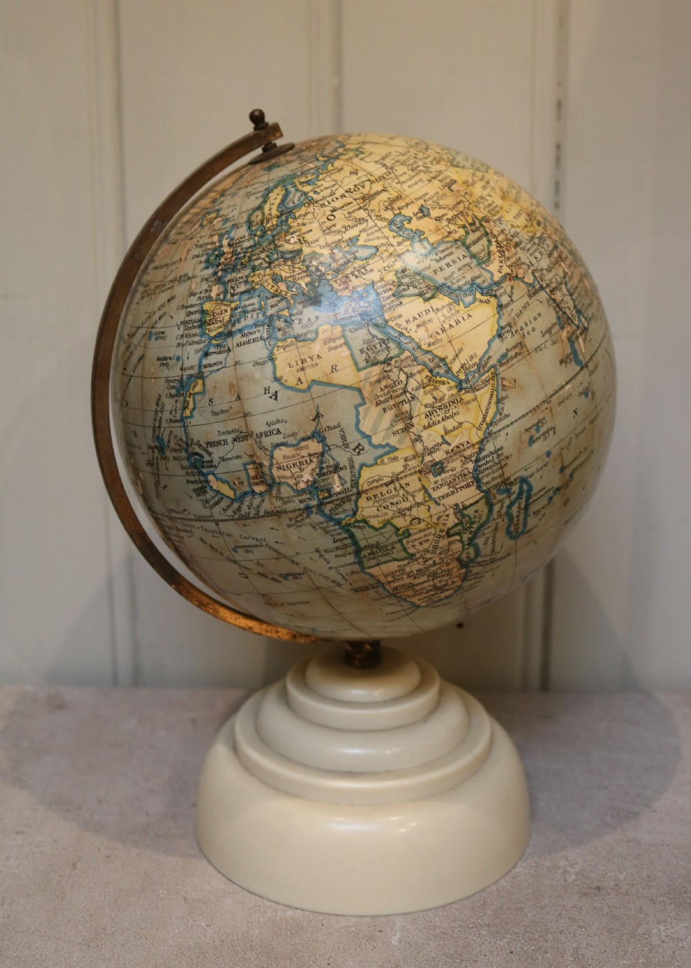 Art Deco 8 inch Terrestrial Globe (England, 1947) View IV