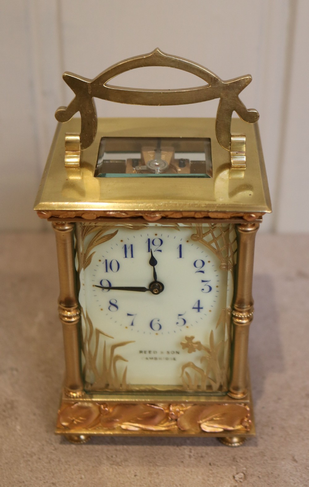 Art Nouveau Brass and Ormolu Carriage Clock (France, c. 1900) View III