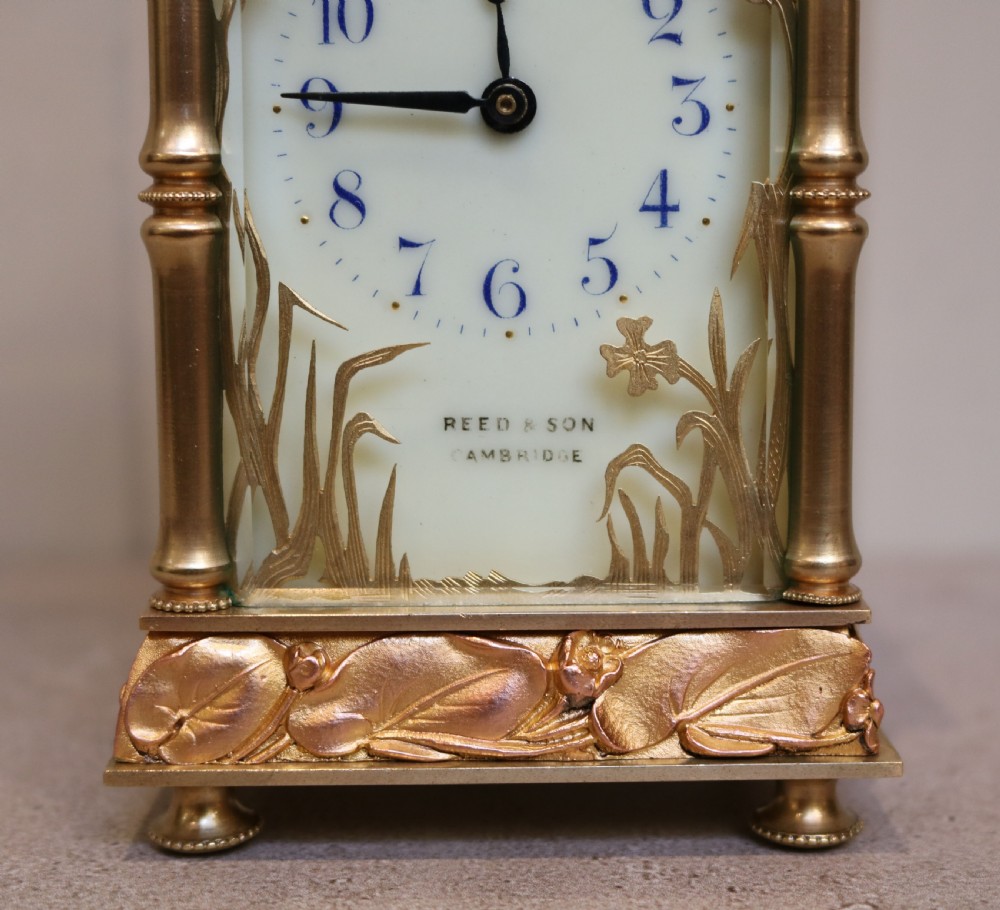 Art Nouveau Brass and Ormolu Carriage Clock (France, c. 1900) View V