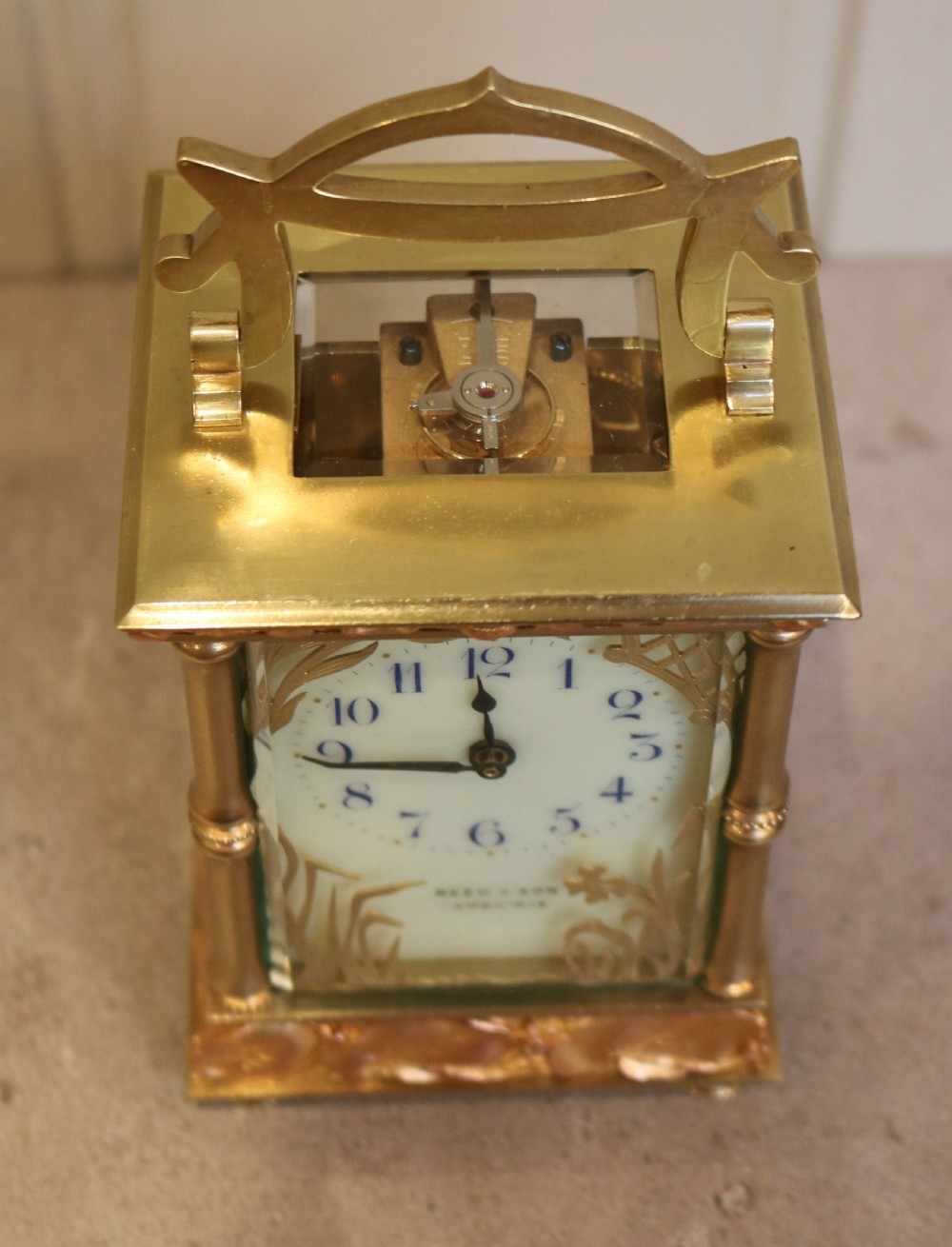 Art Nouveau Brass and Ormolu Carriage Clock (France, c. 1900) View VI