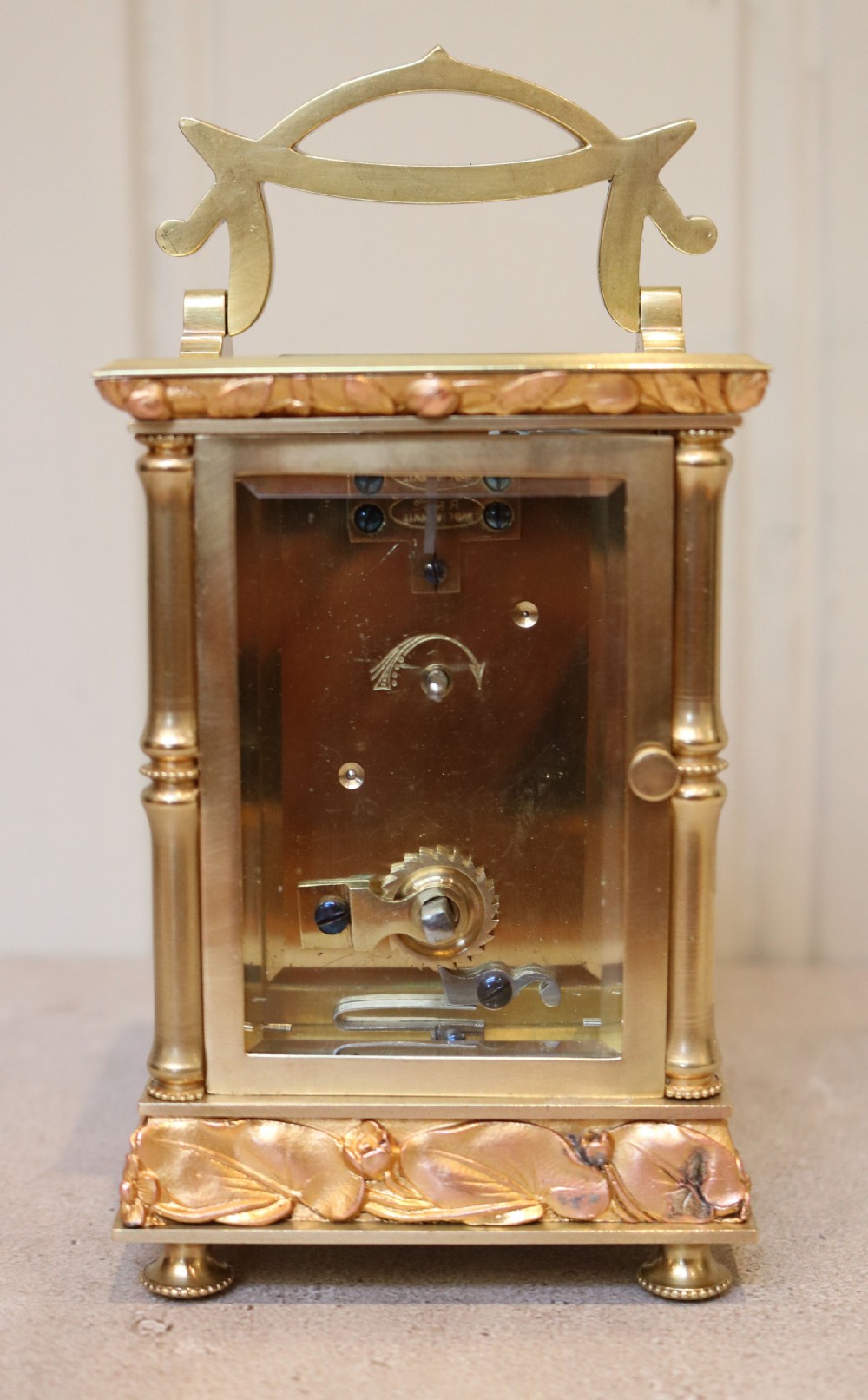 Art Nouveau Brass and Ormolu Carriage Clock (France, c. 1900) View VIII