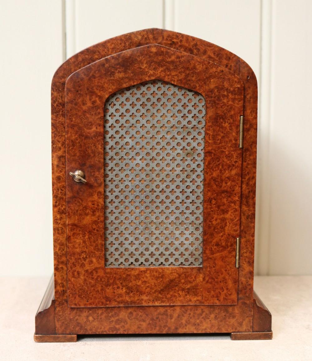 Burr Maple Striking Mantel Clock (England, c. 1915) View VII