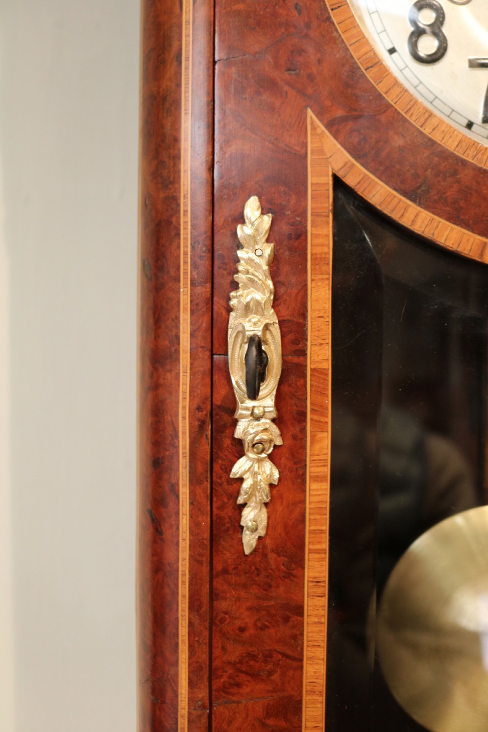 Burr Maple Westminster Chime Wall Clock (Germany, c. 1920) View III