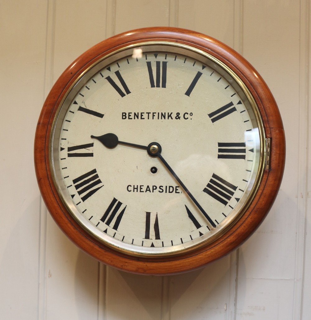 Light Mahogany Fusee Dial Clock (England, c. 1890)