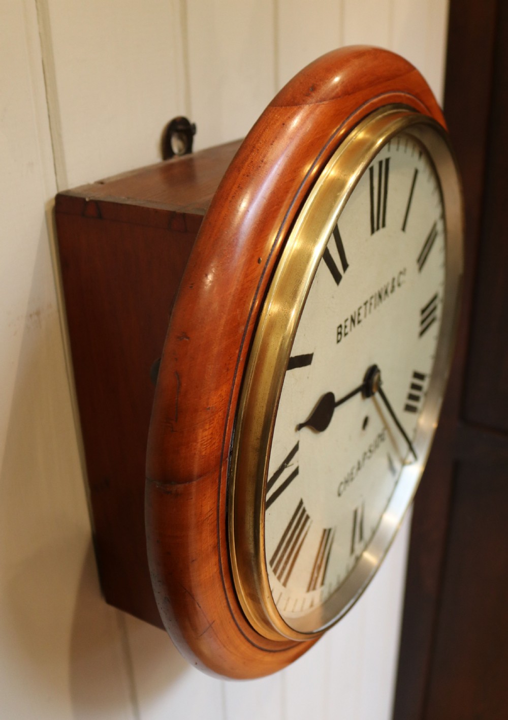 Light Mahogany Fusee Dial Clock (England, c. 1890) View III