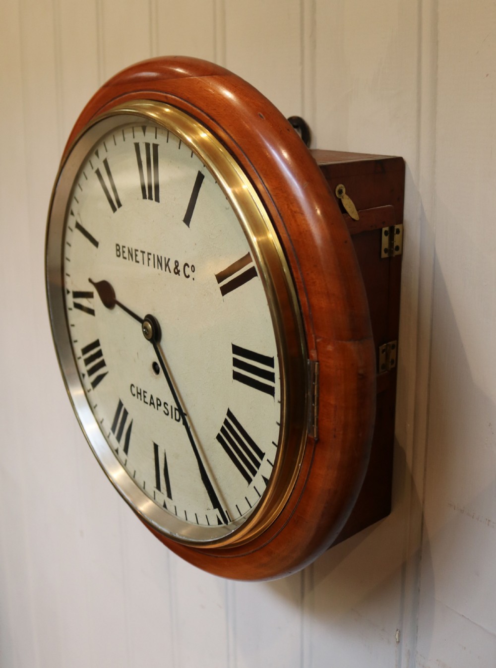 Light Mahogany Fusee Dial Clock (England, c. 1890) View IV