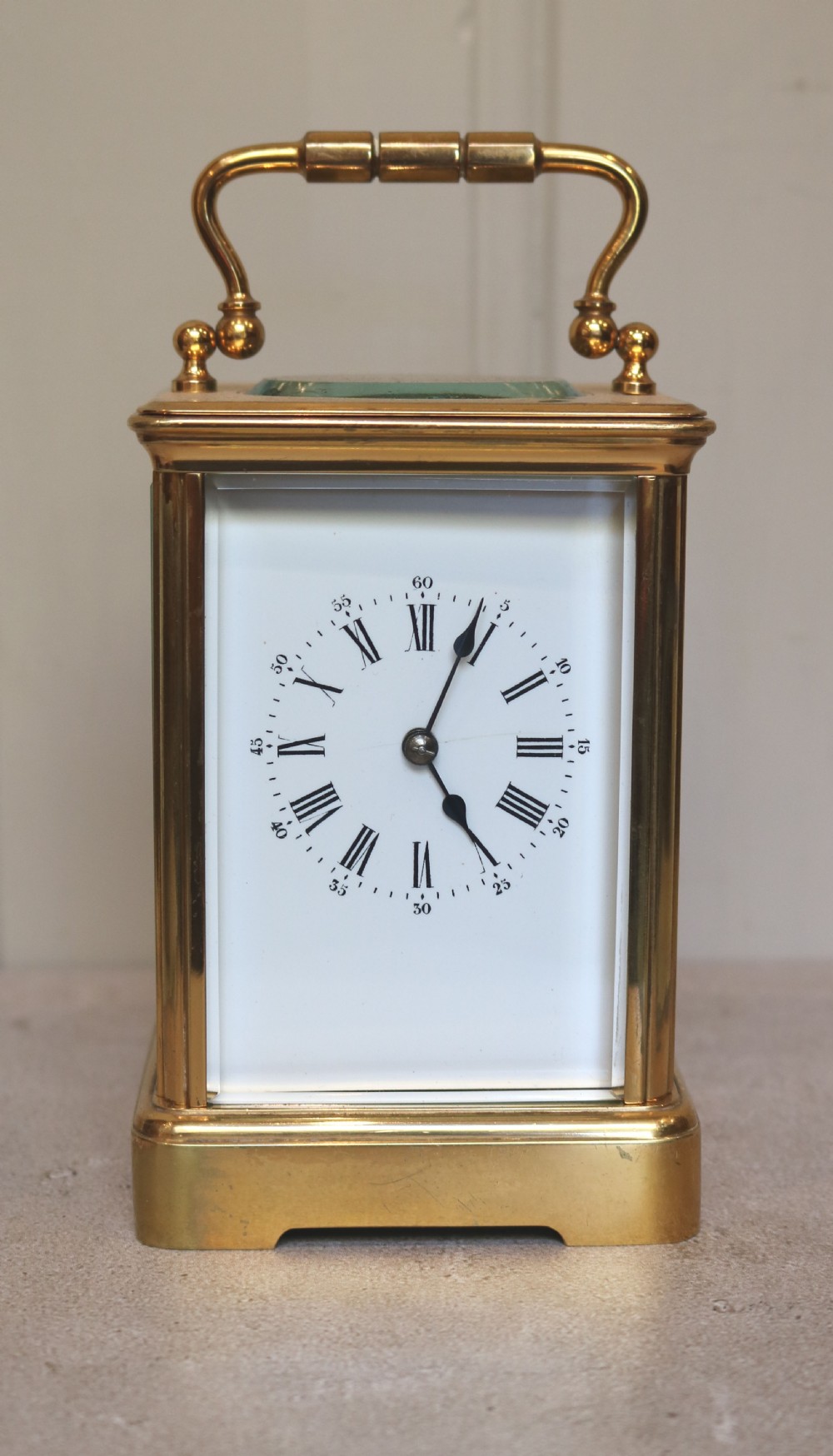 French Striking Gilt Carriage Clock (France, c. 1880)