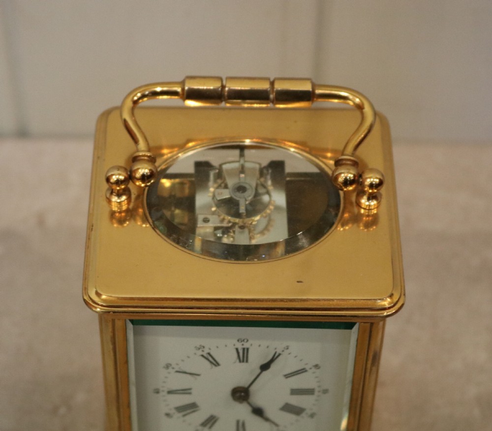 French Striking Gilt Carriage Clock (France, c. 1880) View VII
