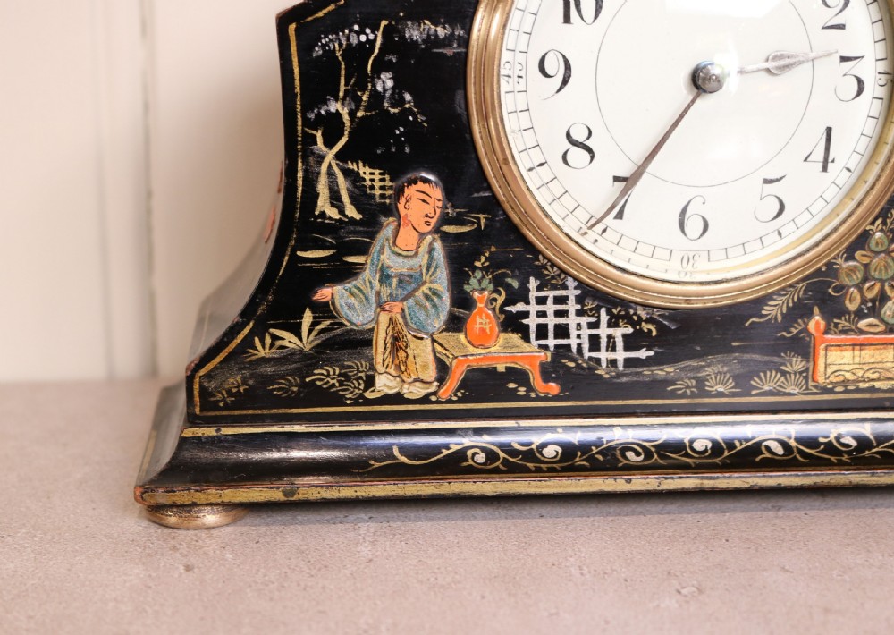 Chinoiserie Timepiece Mantel Clock (England and France, c. 1920) View II